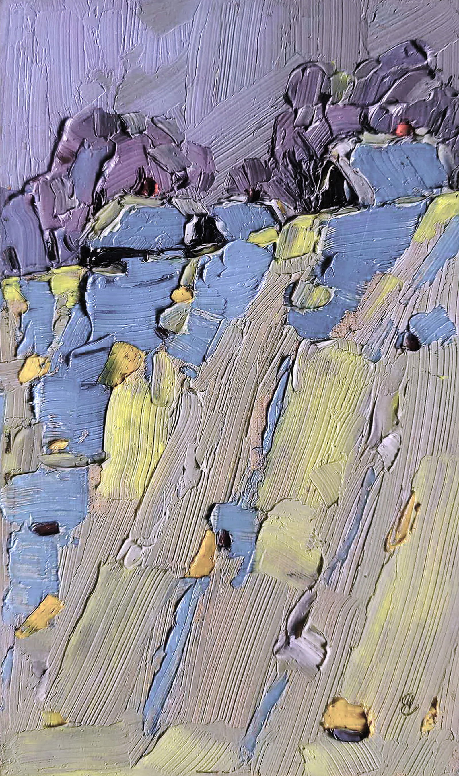 Oil painting The village was covered in snow Yaroslav Savchyn: Title: Oil painting The village was covered in snow Yaroslav Savchyn Description: 87SAVCH Painter: Yaroslav Savchyn Size: 20x11.5 cm/7.87x4.52 inches Components: oil, canvas on cardboard Original