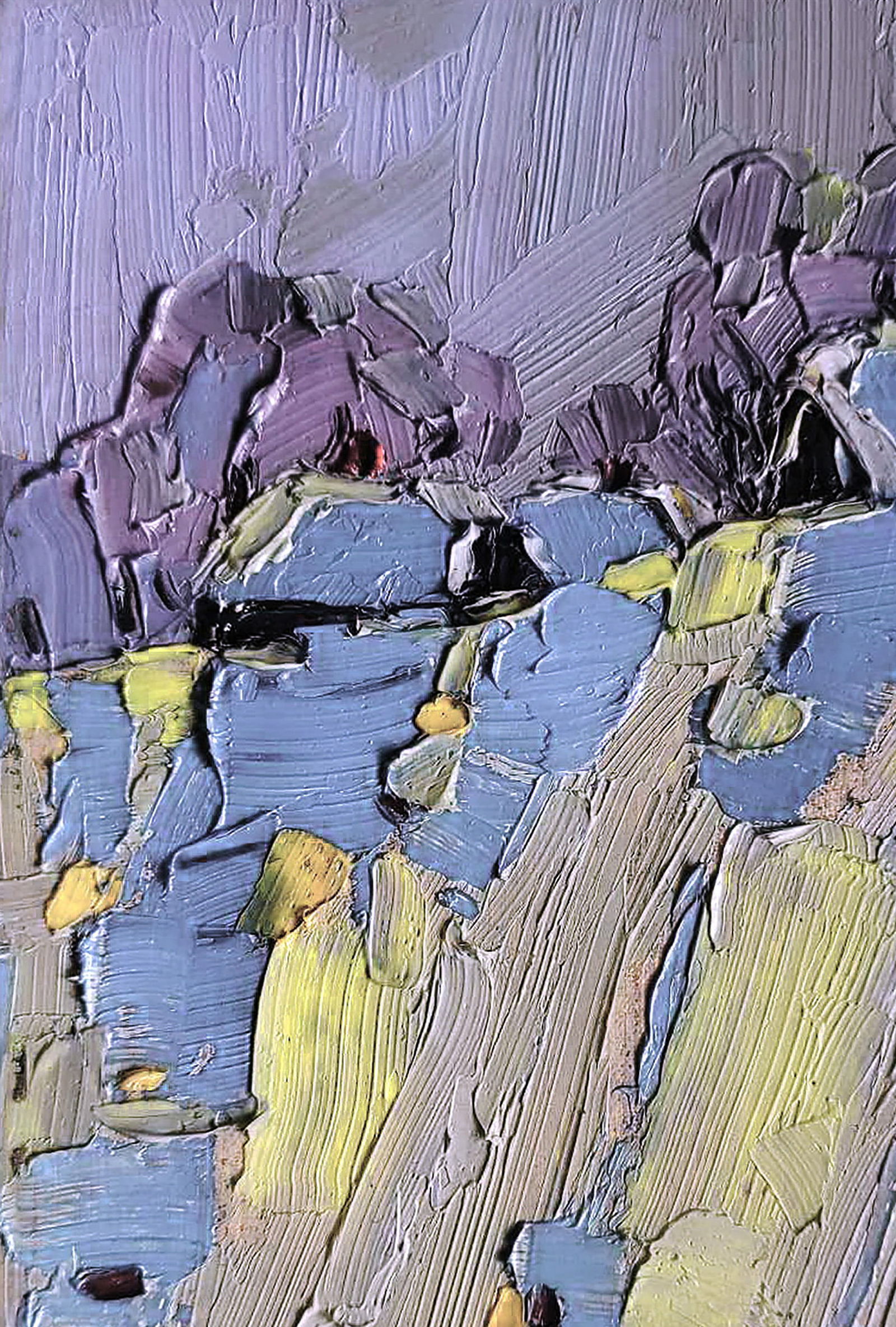 Oil painting The village was covered in snow Yaroslav Savchyn - 2