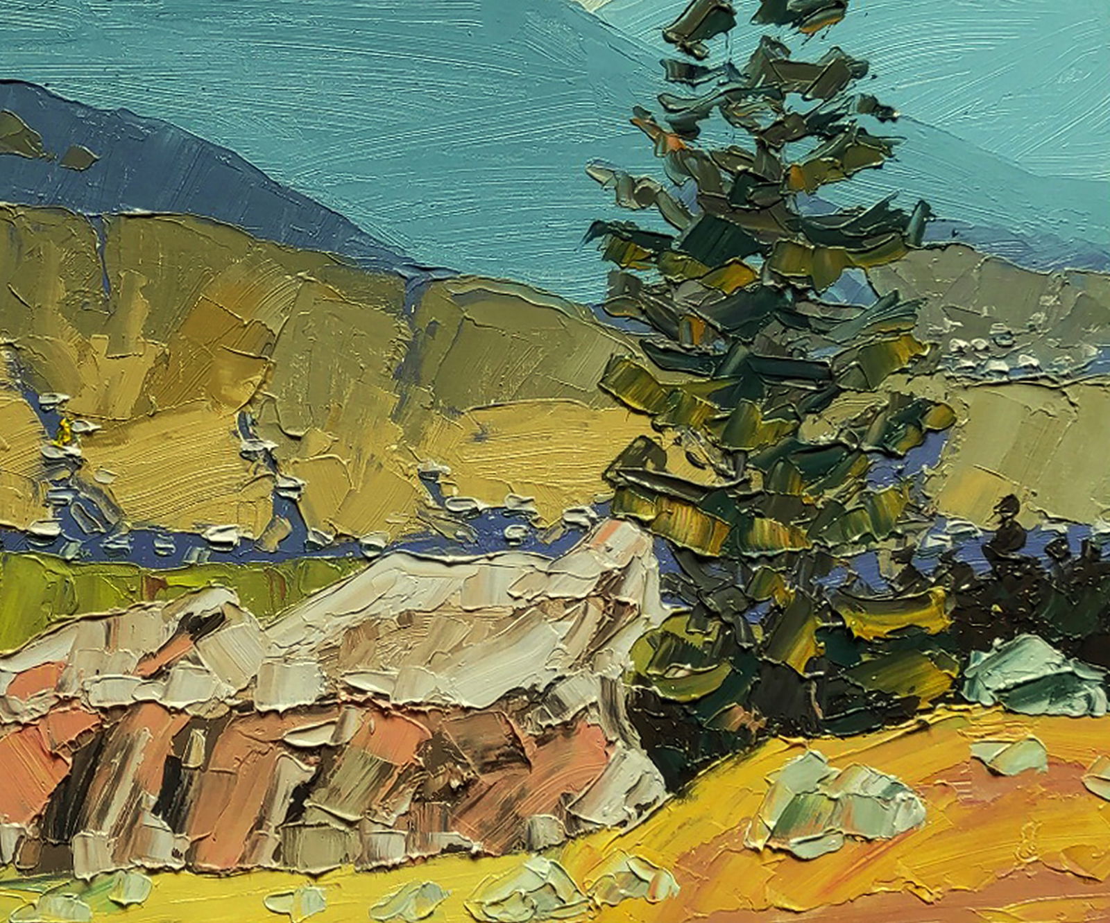 Oil painting Mountain peaks in the fog Yaroslav Savchyn - 5