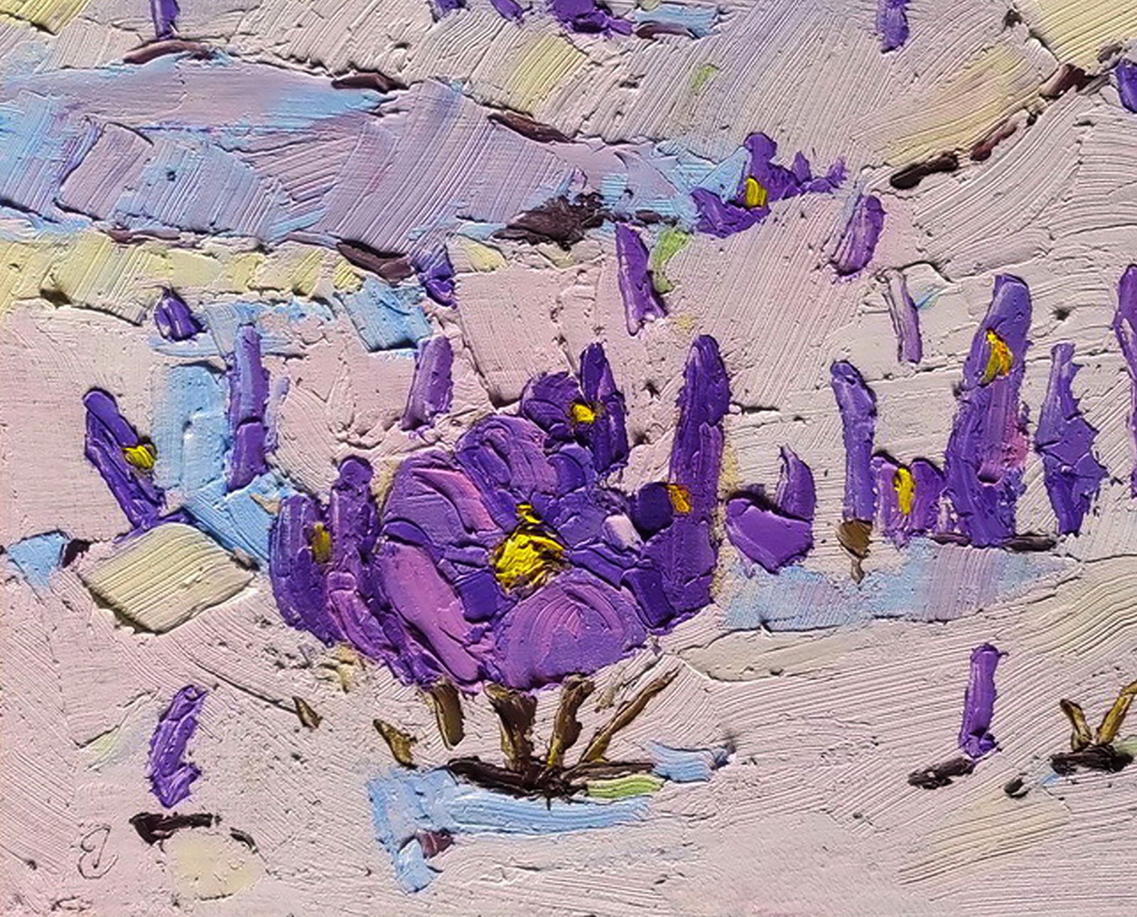 Oil painting Flowers through the snow Yaroslav Savchyn - 4