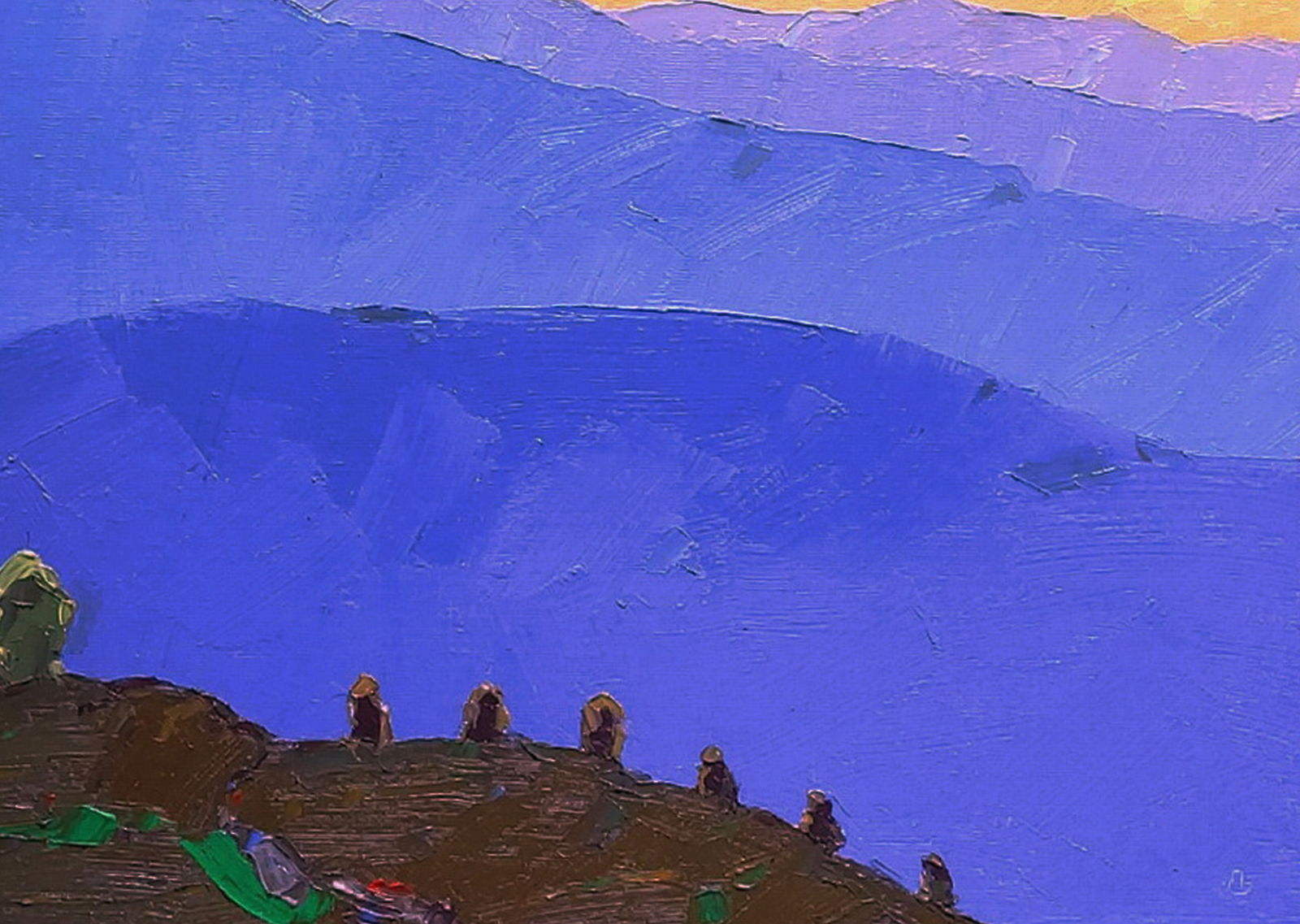 Oil painting Mountain sunset Yaroslav Savchyn - 5