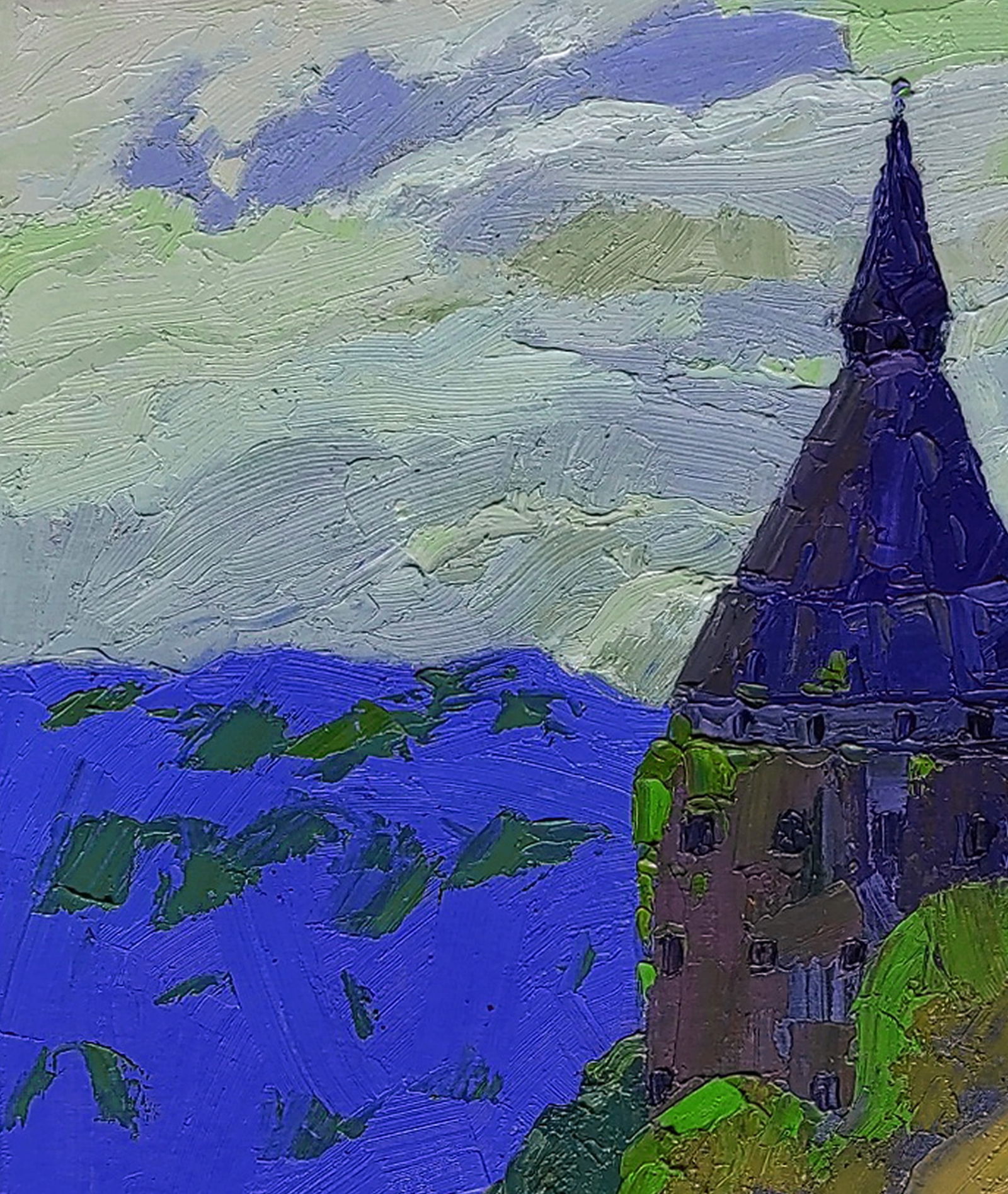 Oil painting Tower in the mountains Yaroslav Savchyn - 2