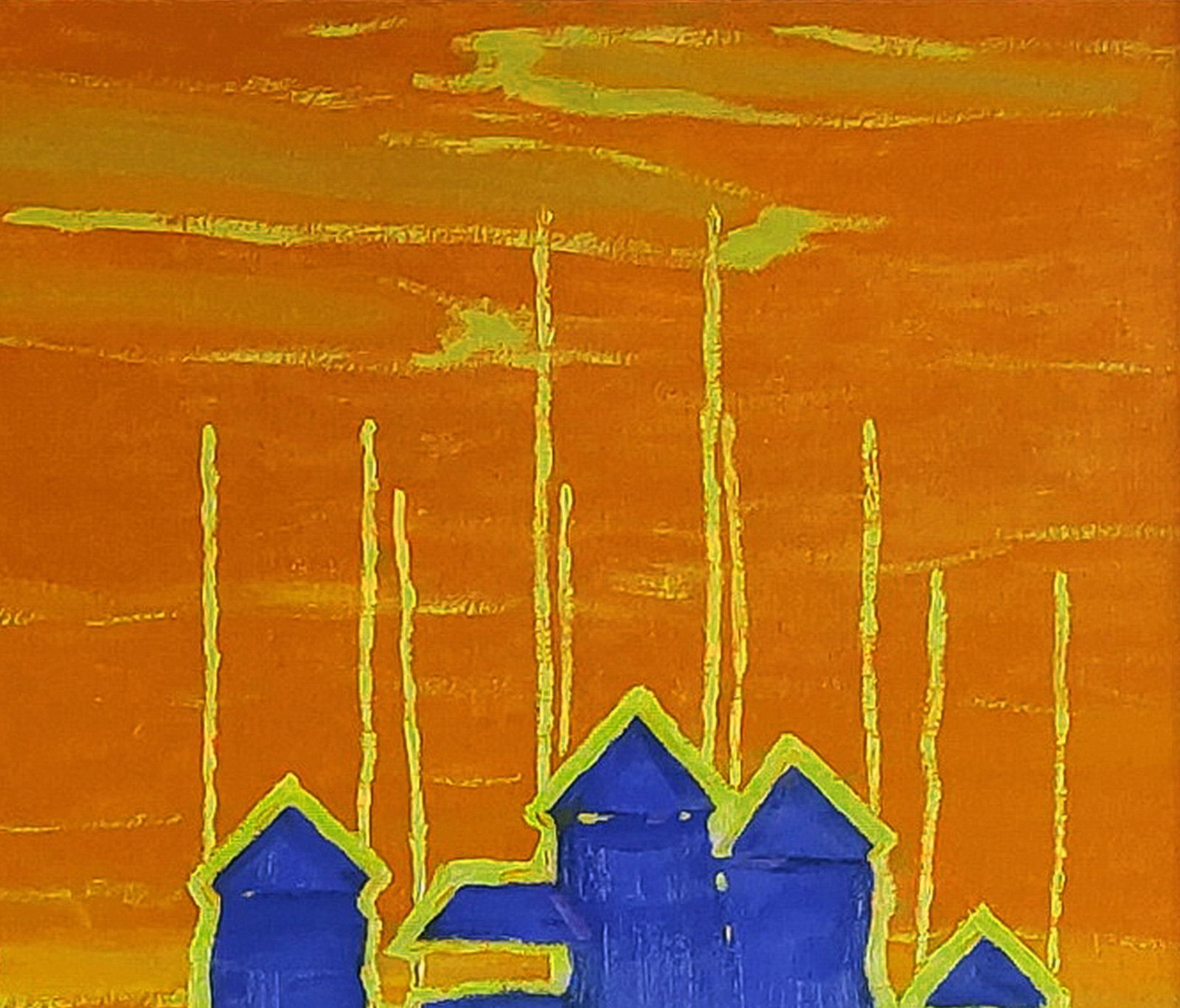 Oil painting Guard towers in the field Yaroslav Savchyn - 3