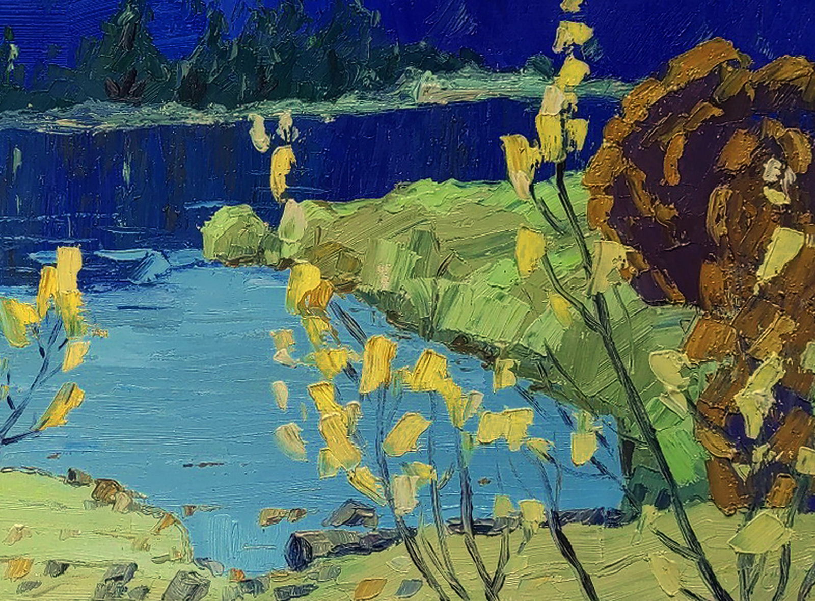 Oil painting Mountain lake Yaroslav Savchyn - 5