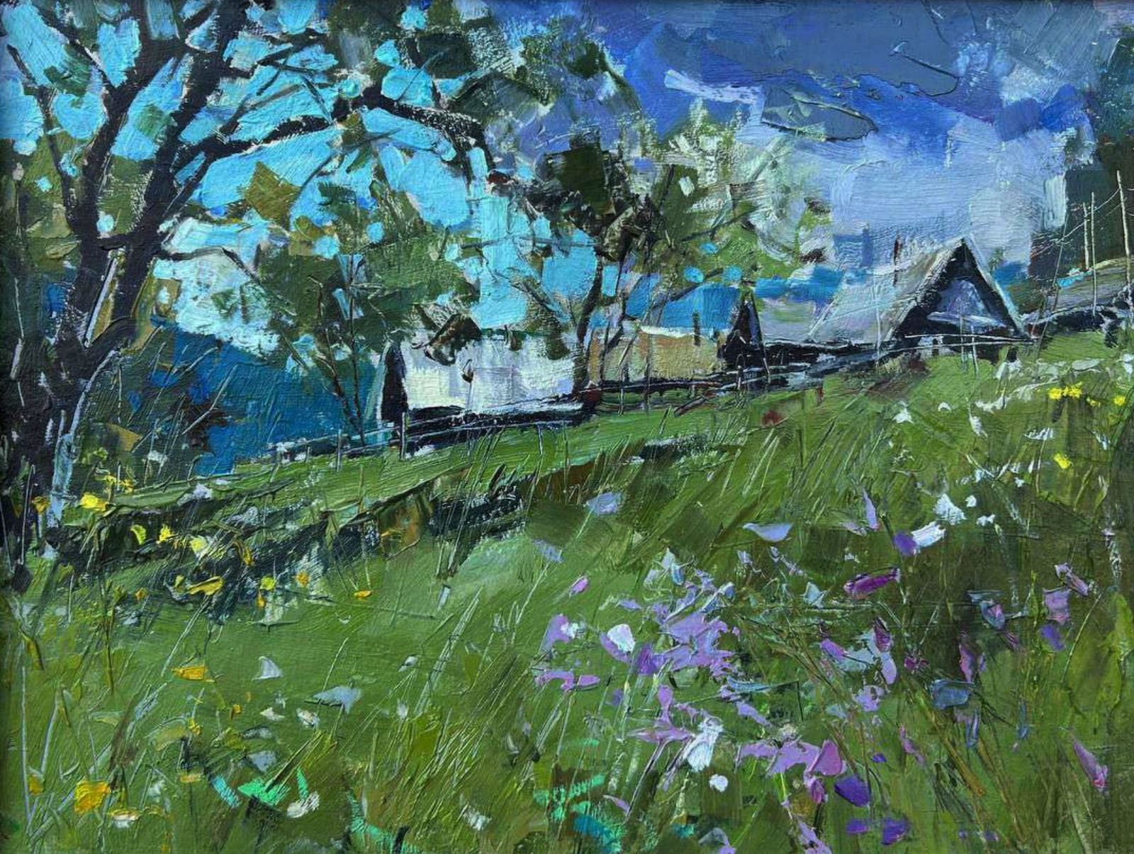 Oil painting Village in the mountains Igor Lysytsya - 2