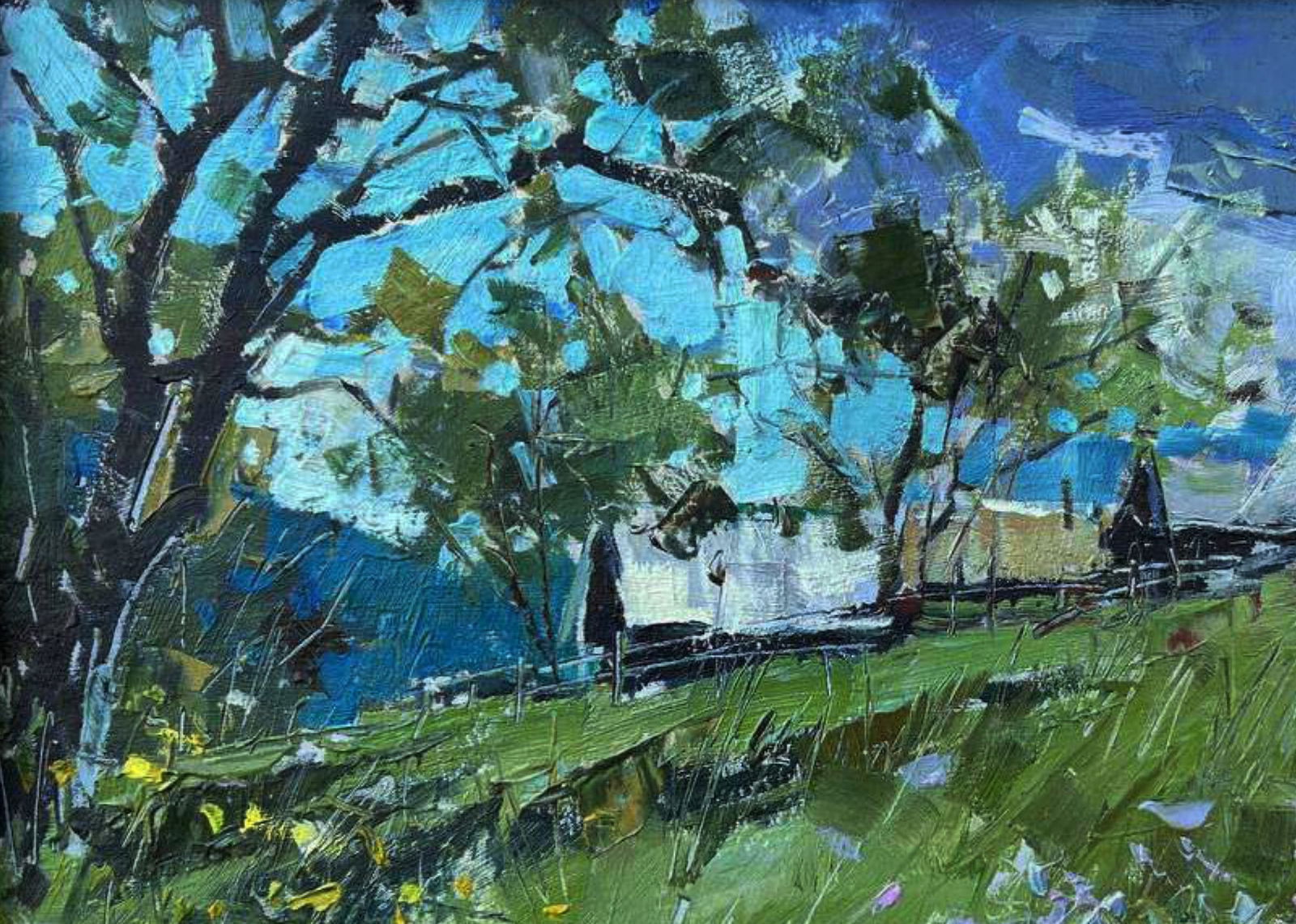 Oil painting Village in the mountains Igor Lysytsya - 3