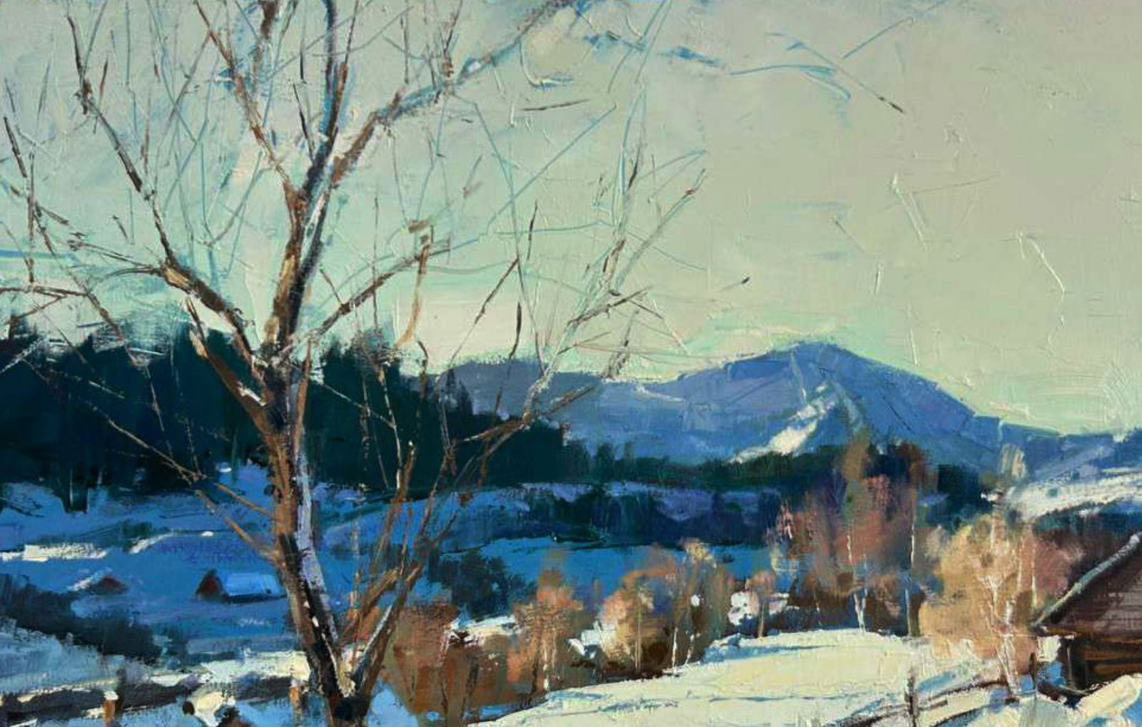 Oil painting Winter in the mountains Igor Lysytsya - 2