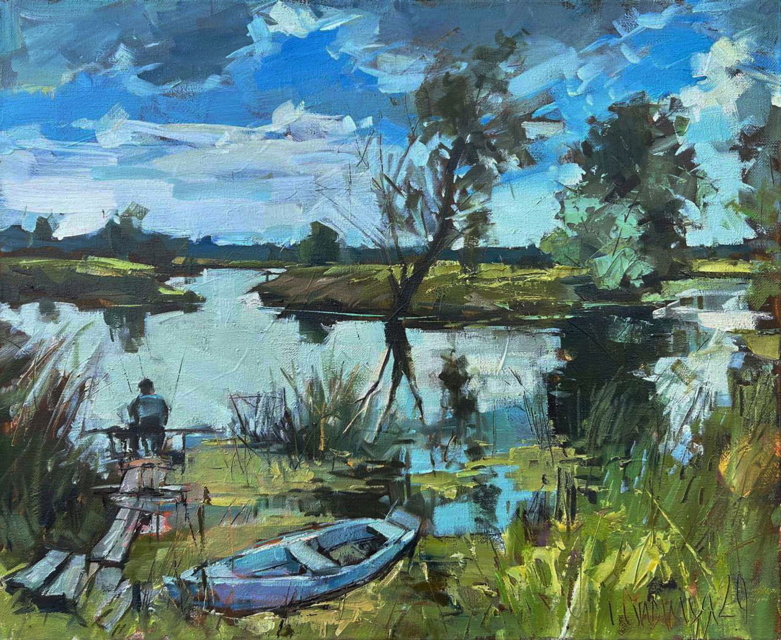 Oil painting On a summer fishing trip Igor Lysytsya (1 of 6)