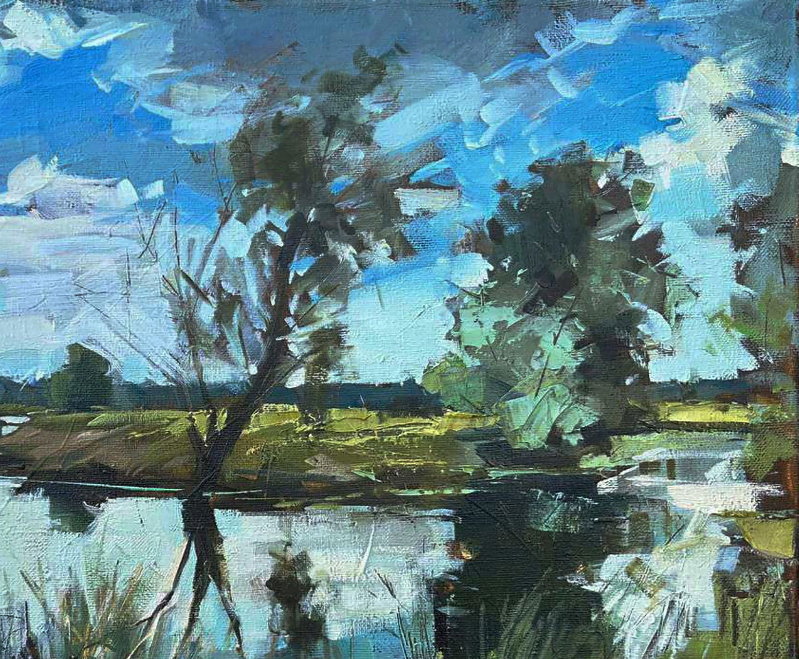 Oil painting On a summer fishing trip Igor Lysytsya - 5