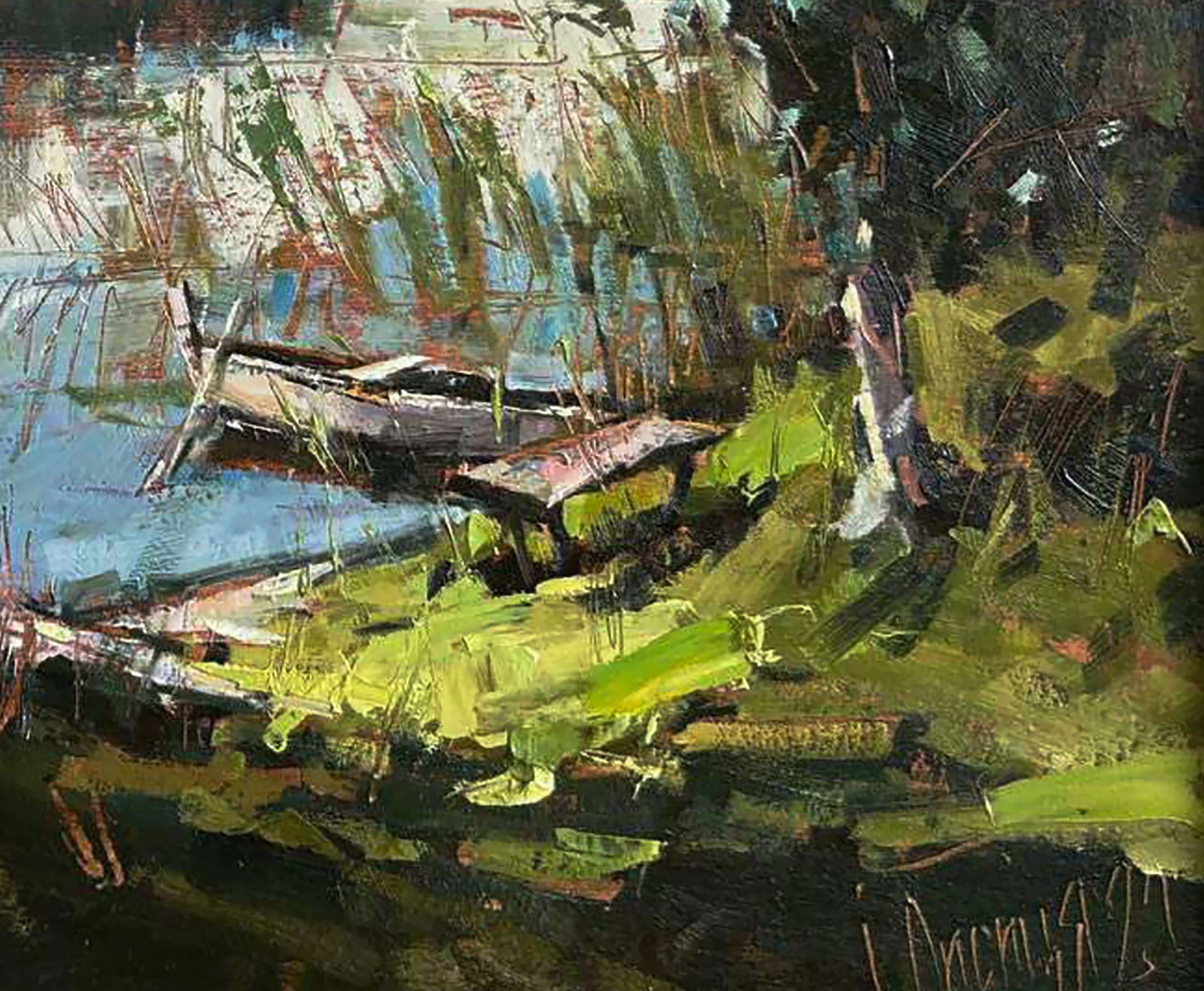 Oil painting Great place for fishing Igor Lysytsya - 3