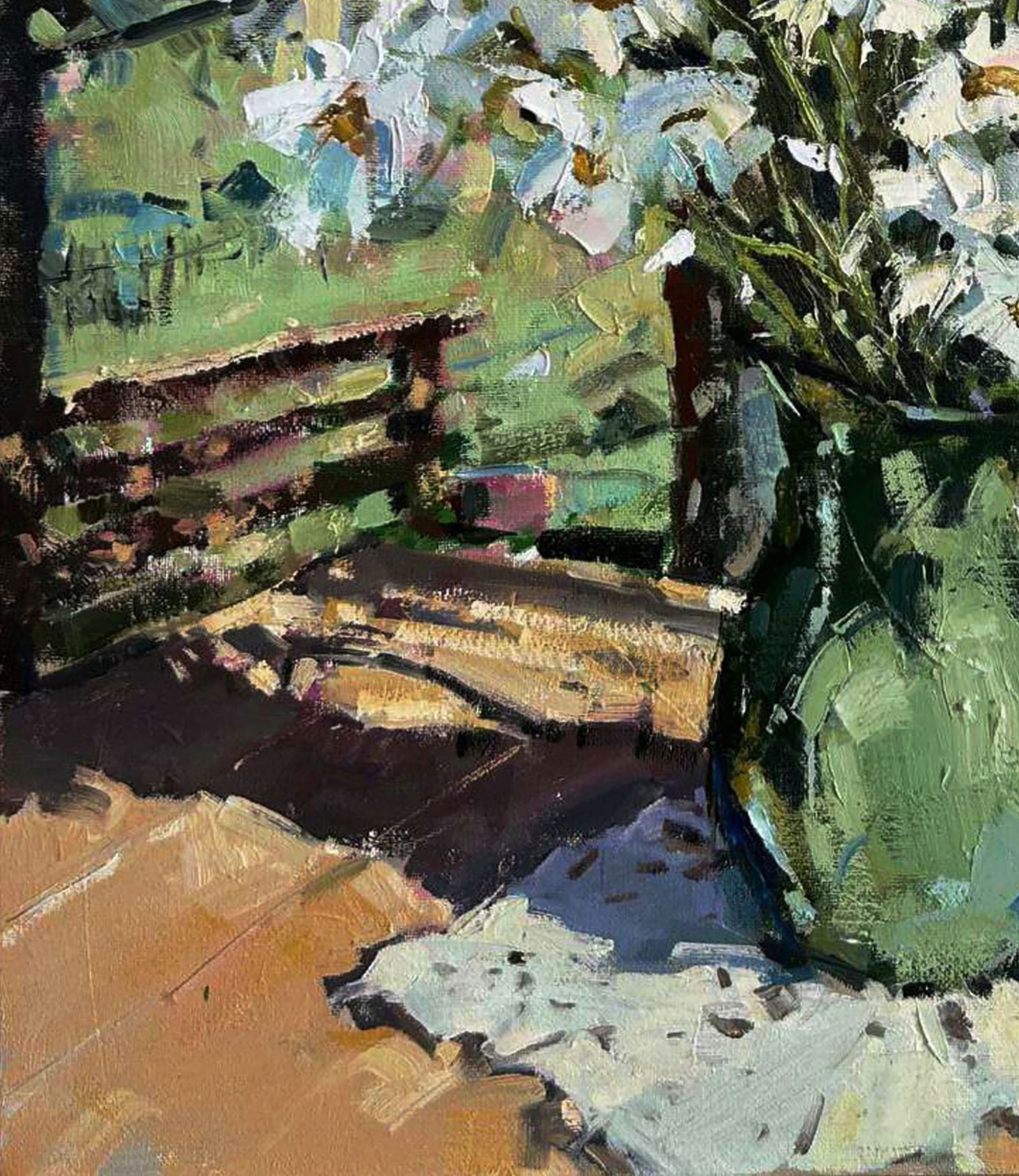 Oil painting A bouquet of flowers in the yard Igor Lysytsya - 3
