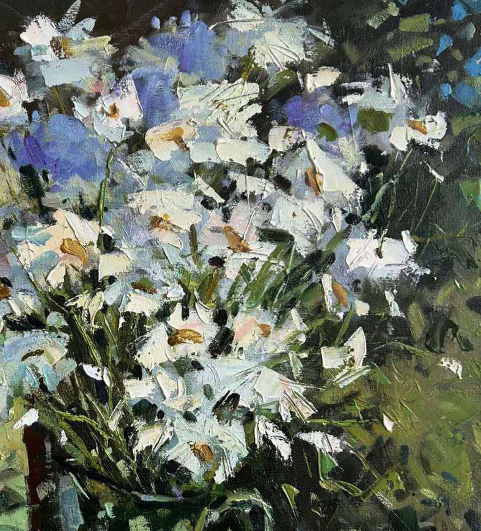 Oil painting A bouquet of flowers in the yard Igor Lysytsya - 5