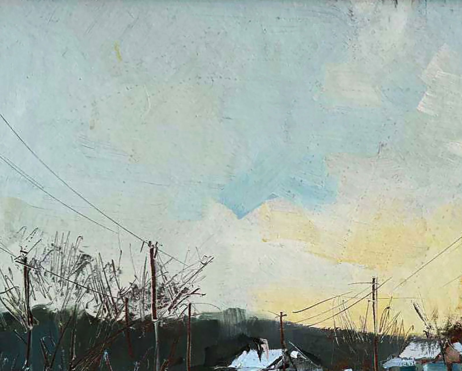 Oil painting Village street in the snow Igor Lysytsya - 5