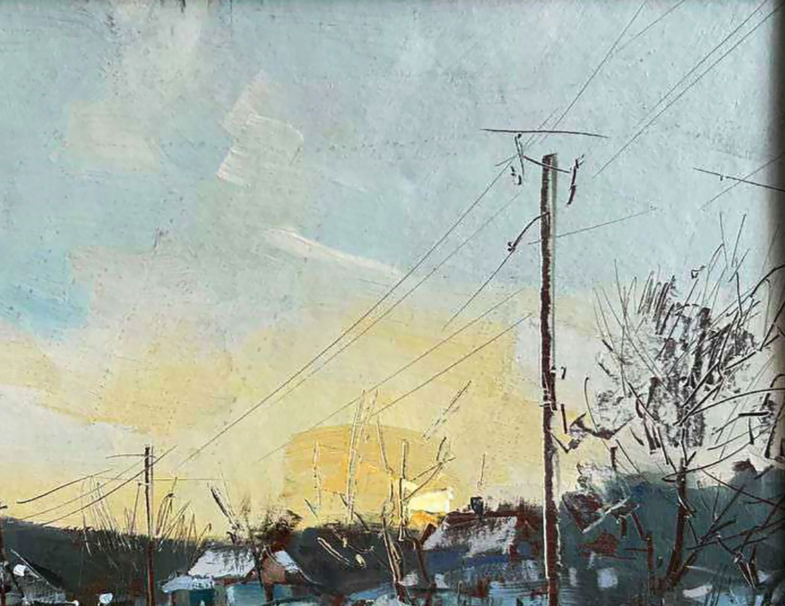 Oil painting Village street in the snow Igor Lysytsya - 6