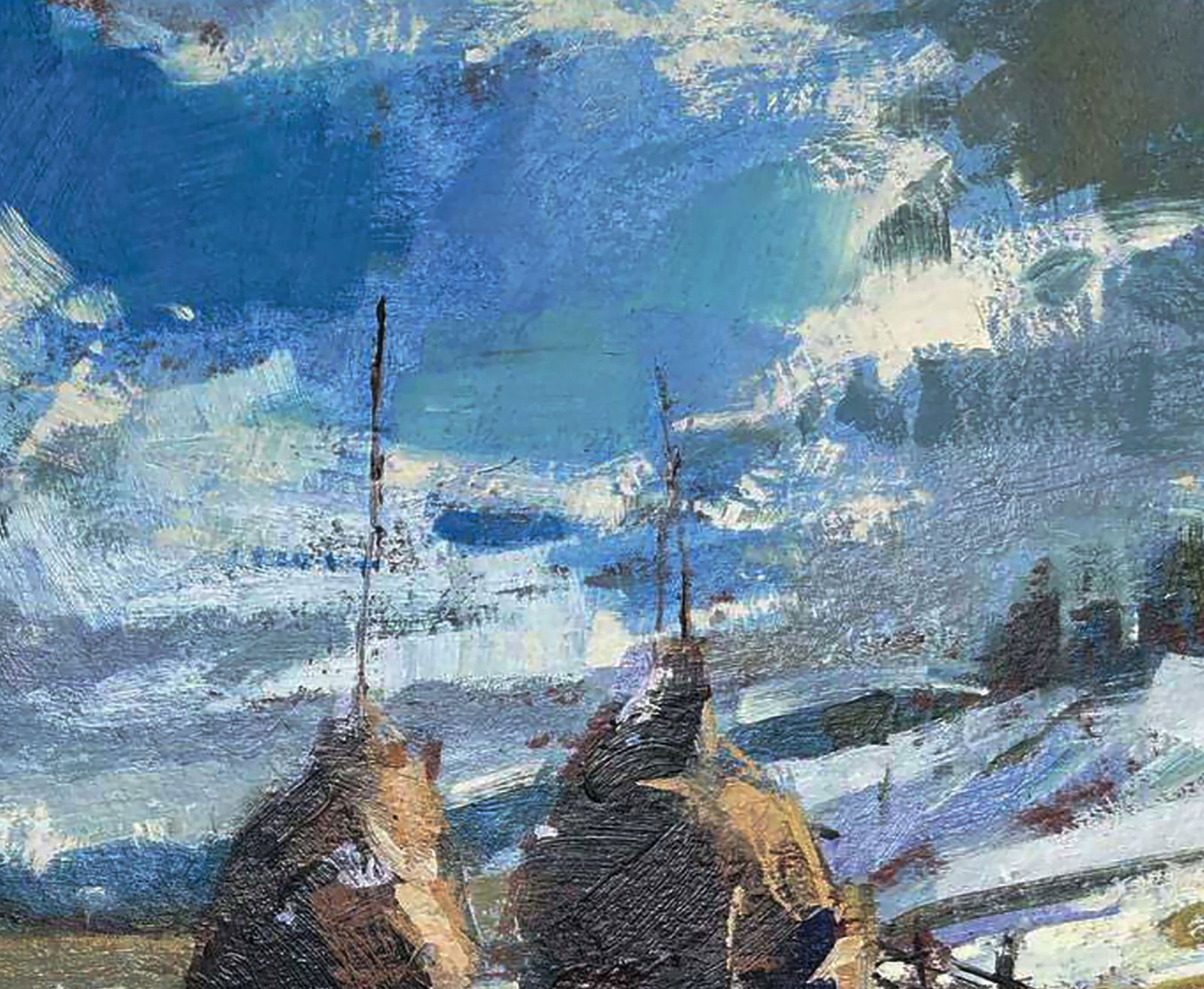 Oil painting First mountain snow Igor Lysytsya - 6