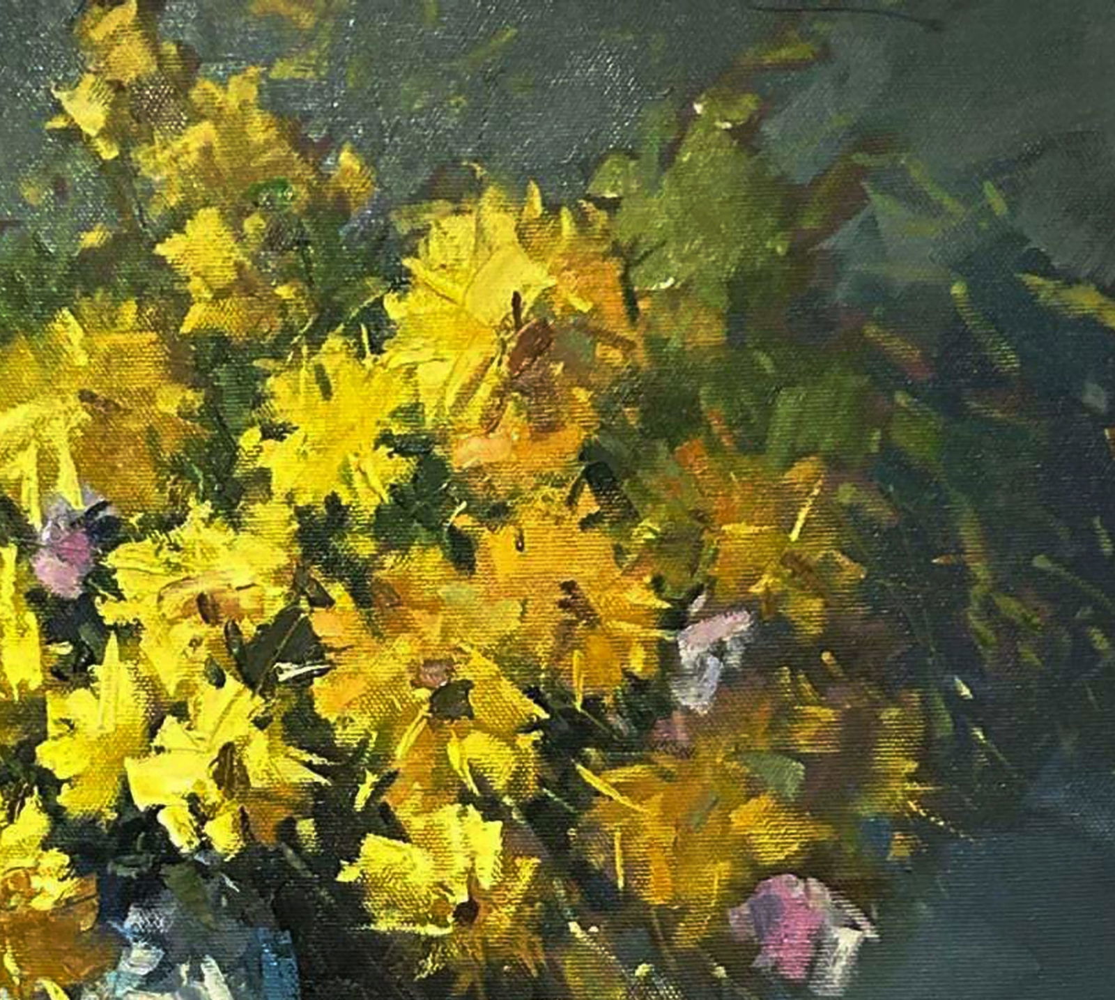 Oil painting Yellow chrysanthemums Igor Lysytsya - 5