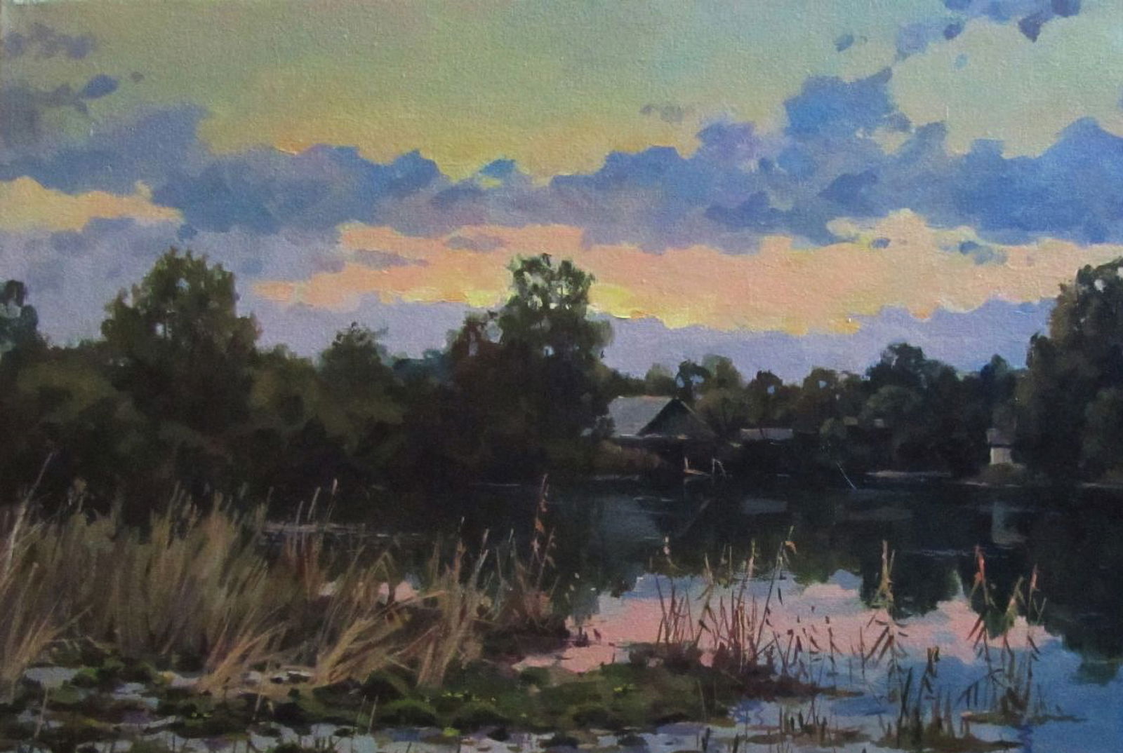 Oil painting River near the village Alexander Guzev - 2