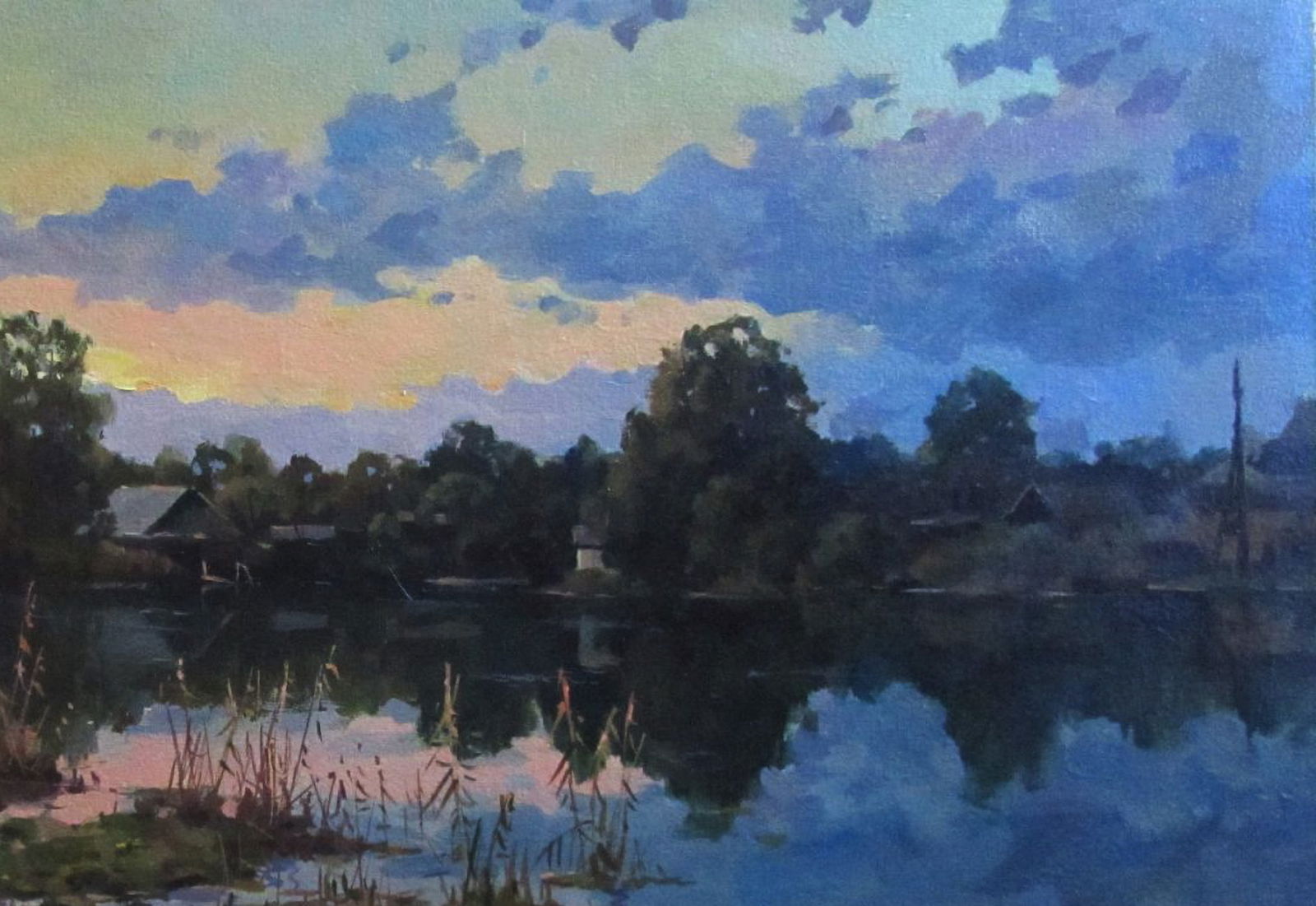 Oil painting River near the village Alexander Guzev - 3