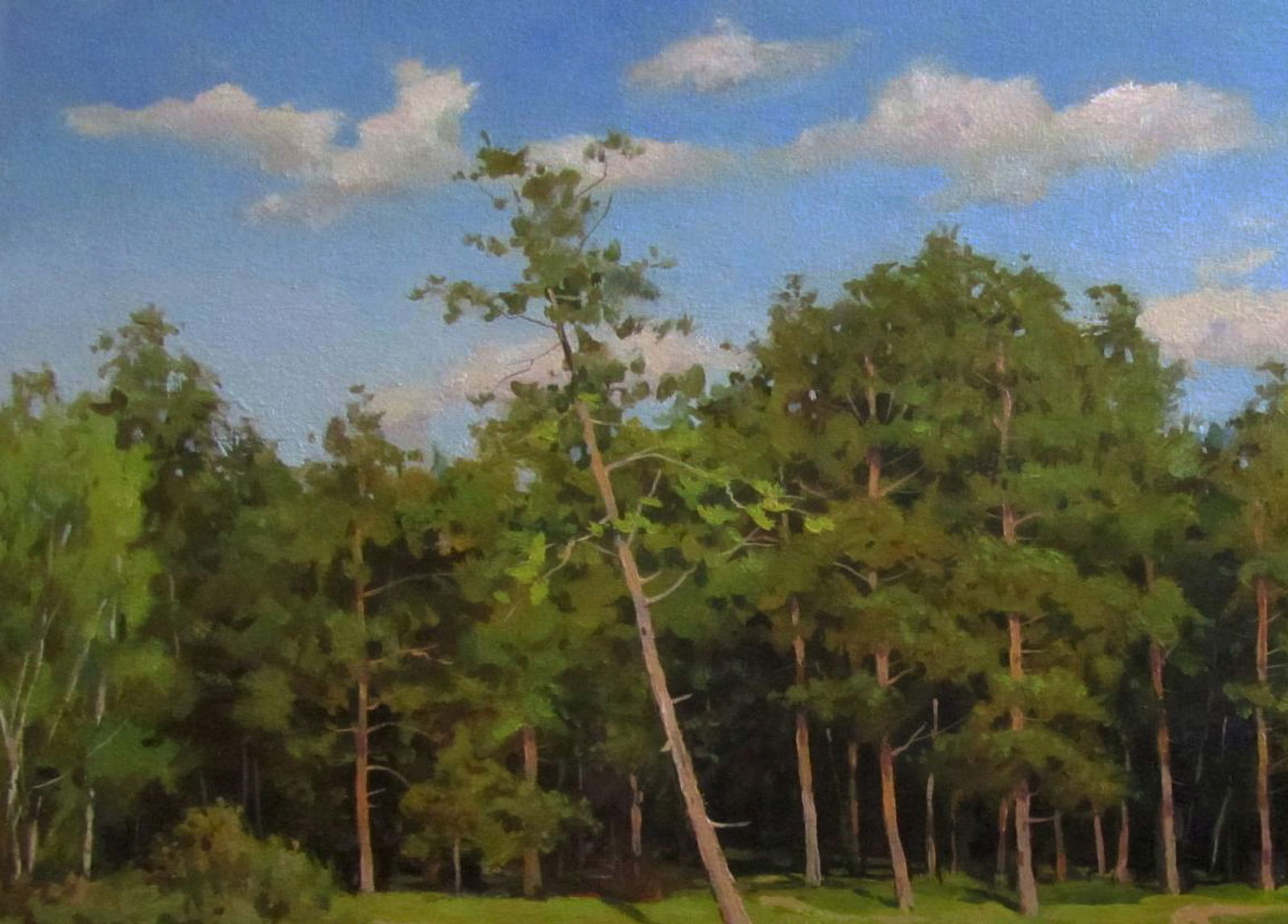 Oil painting Meadow in a summer forest Alexander Guzev - 2