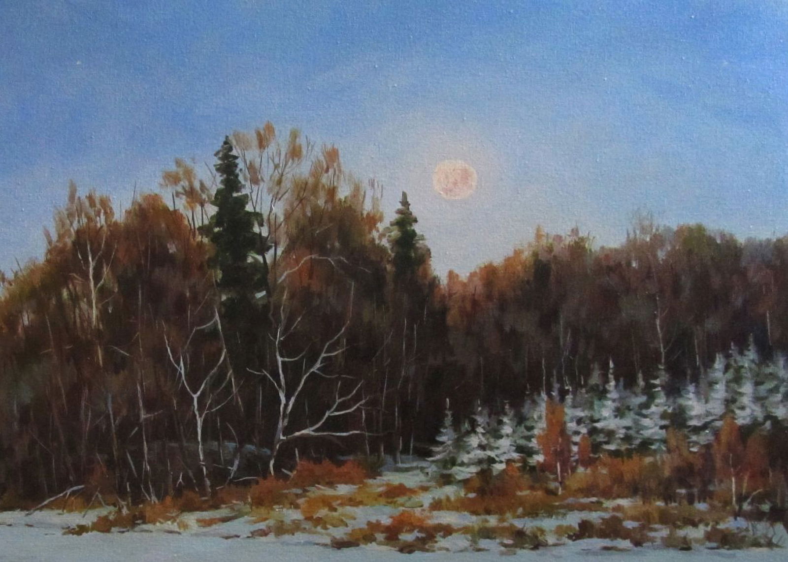 Oil painting Journey into winter mornings Alexander Guzev - 3