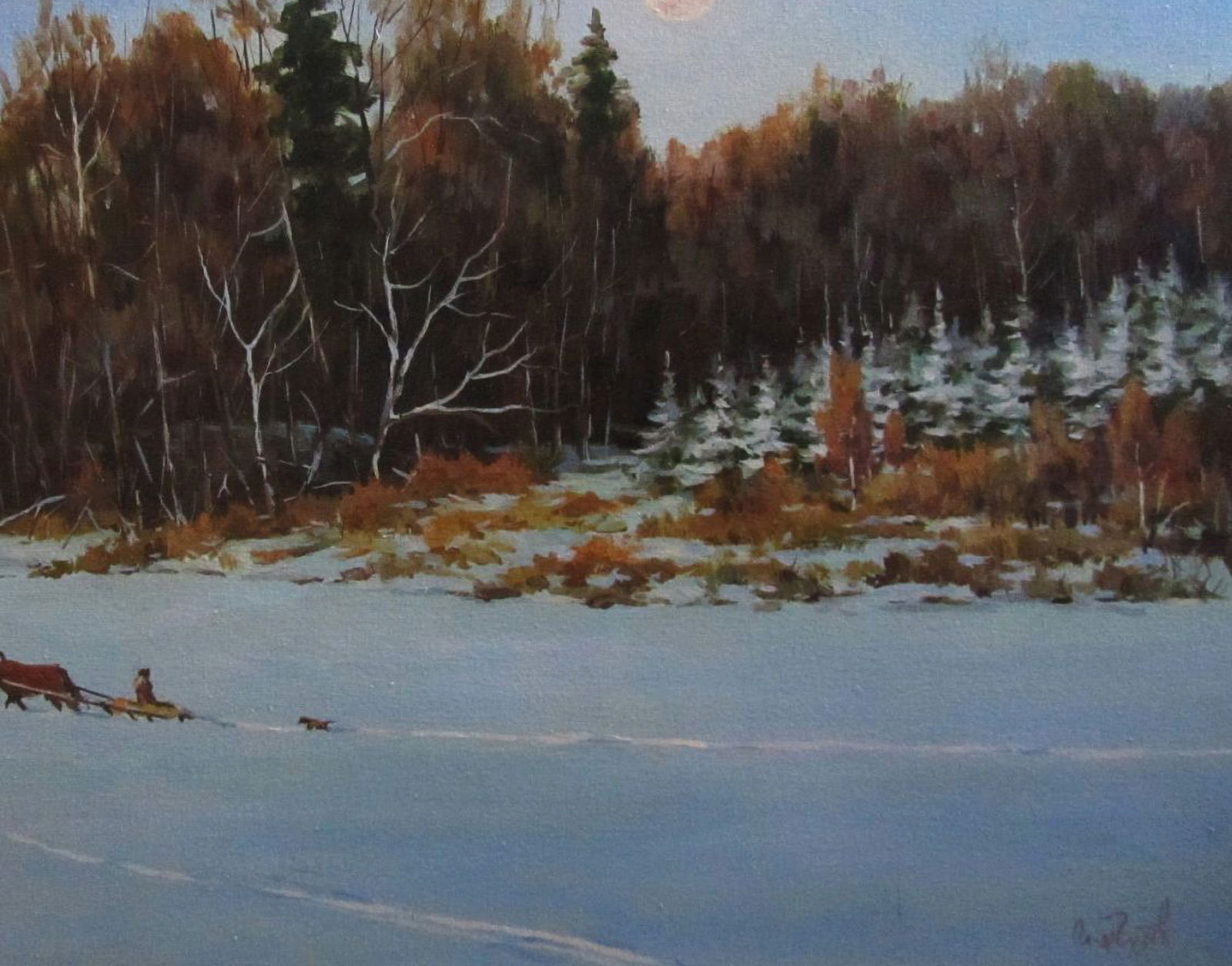 Oil painting Journey into winter mornings Alexander Guzev - 5
