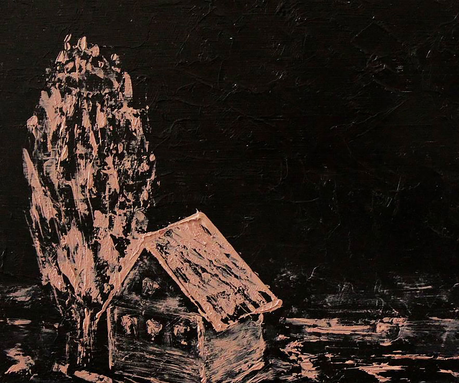 Oil painting House in the night Andriy Klishyn - 2