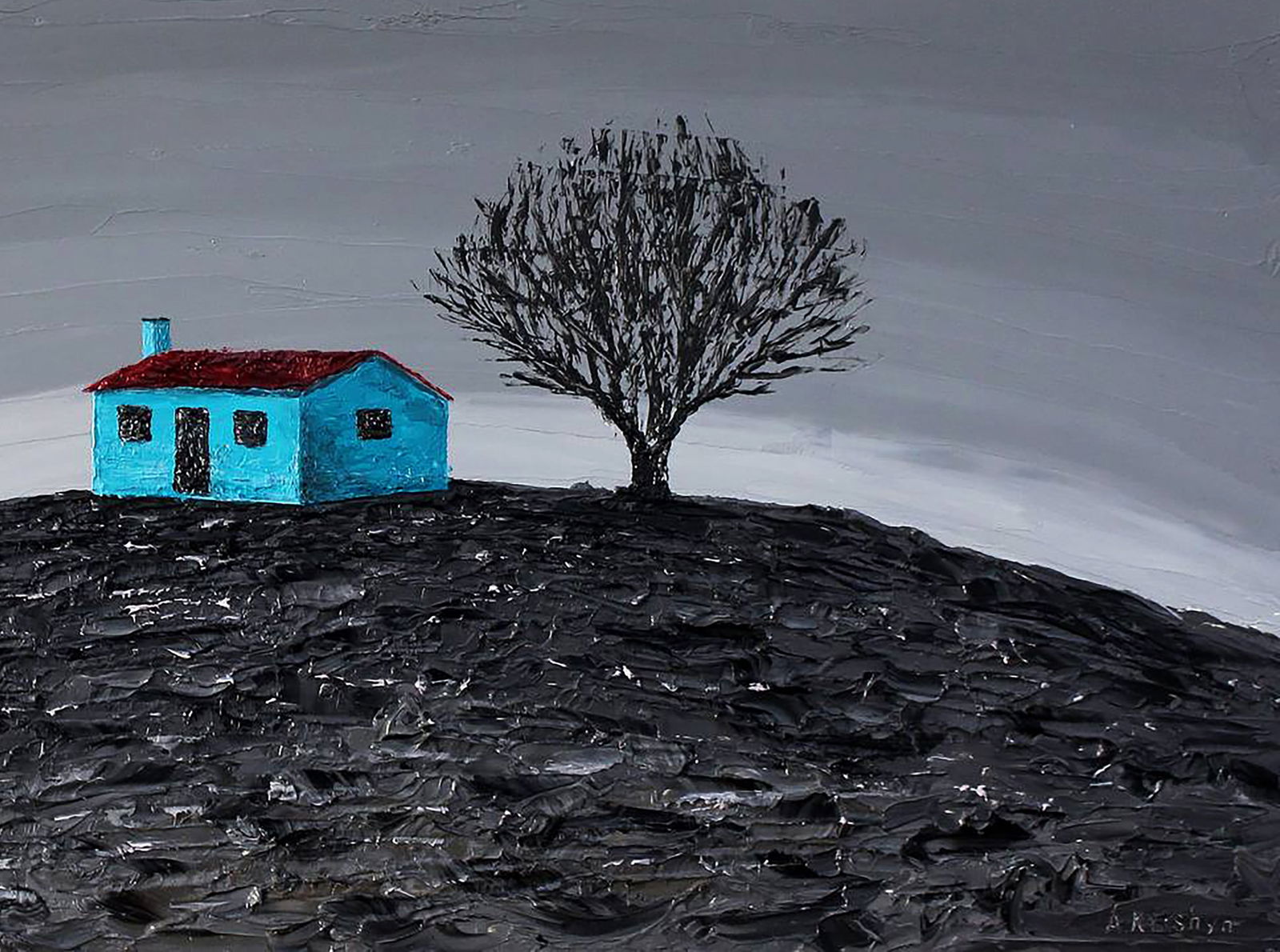 Oil painting House on the hill Andriy Klishyn - 5