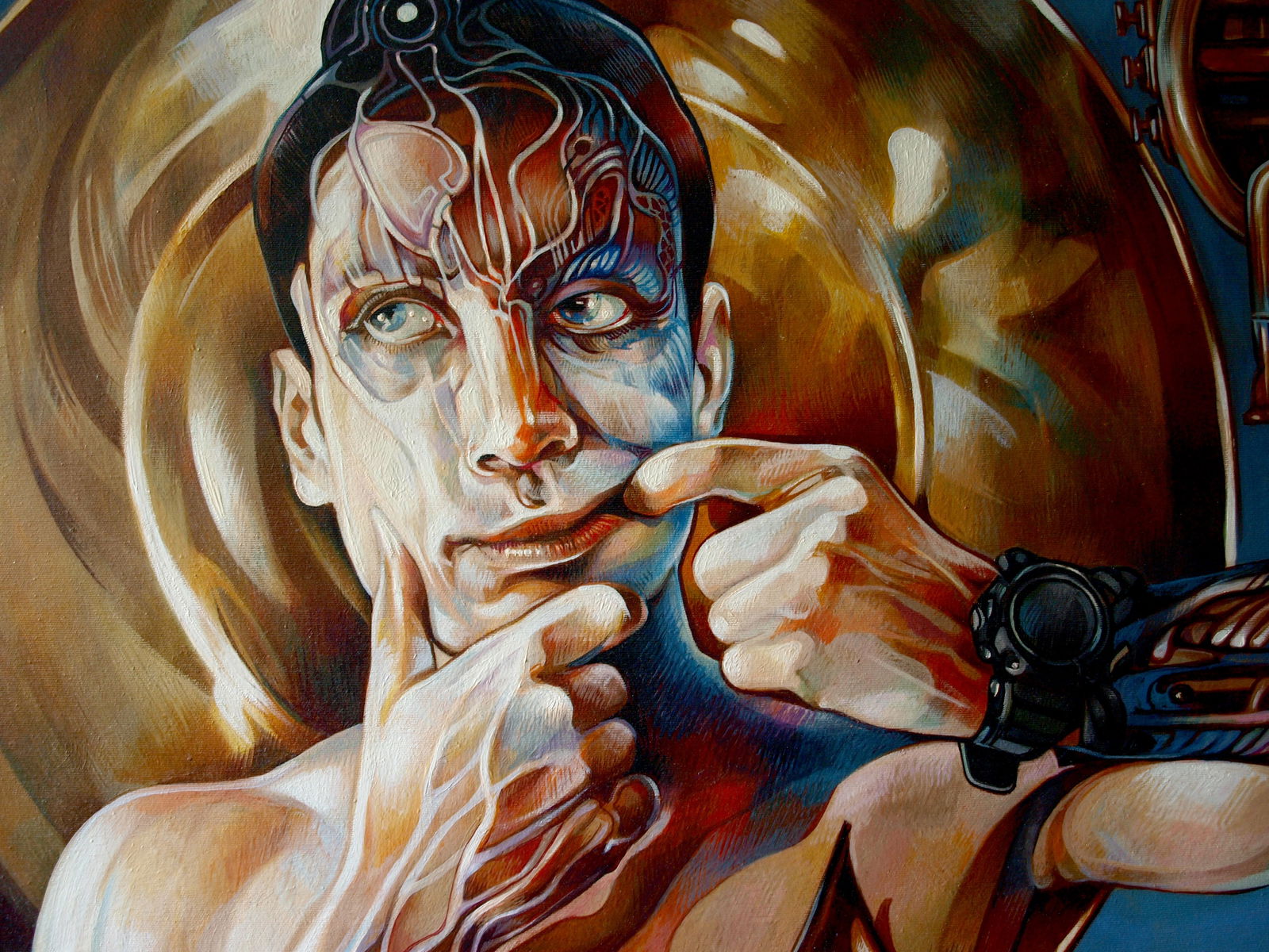 Oil painting Horns in my head Konsta G. Amelinn - 2