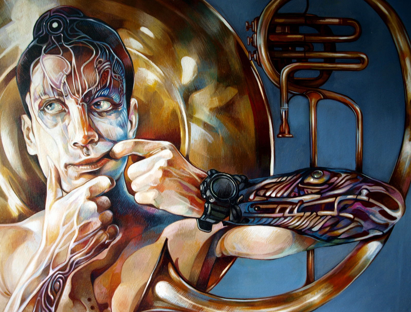 Oil painting Horns in my head Konsta G. Amelinn - 5