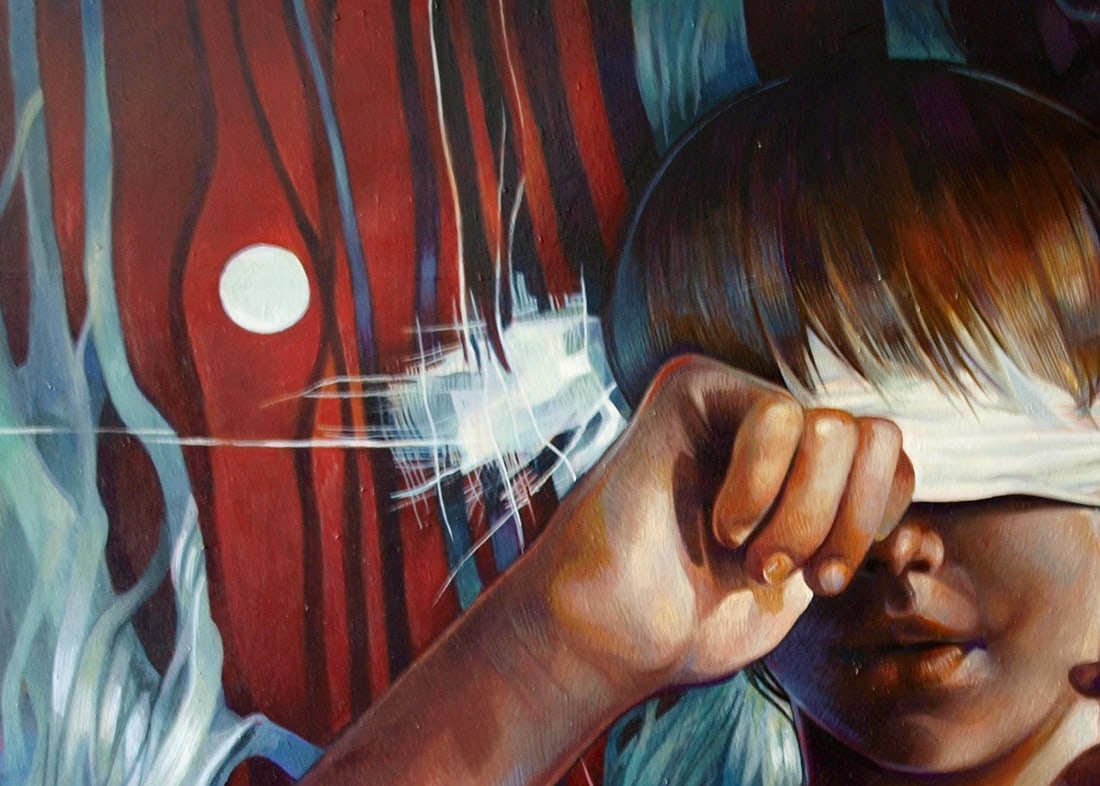 Oil painting Silver Buddha Konsta G. Amelinn - 2