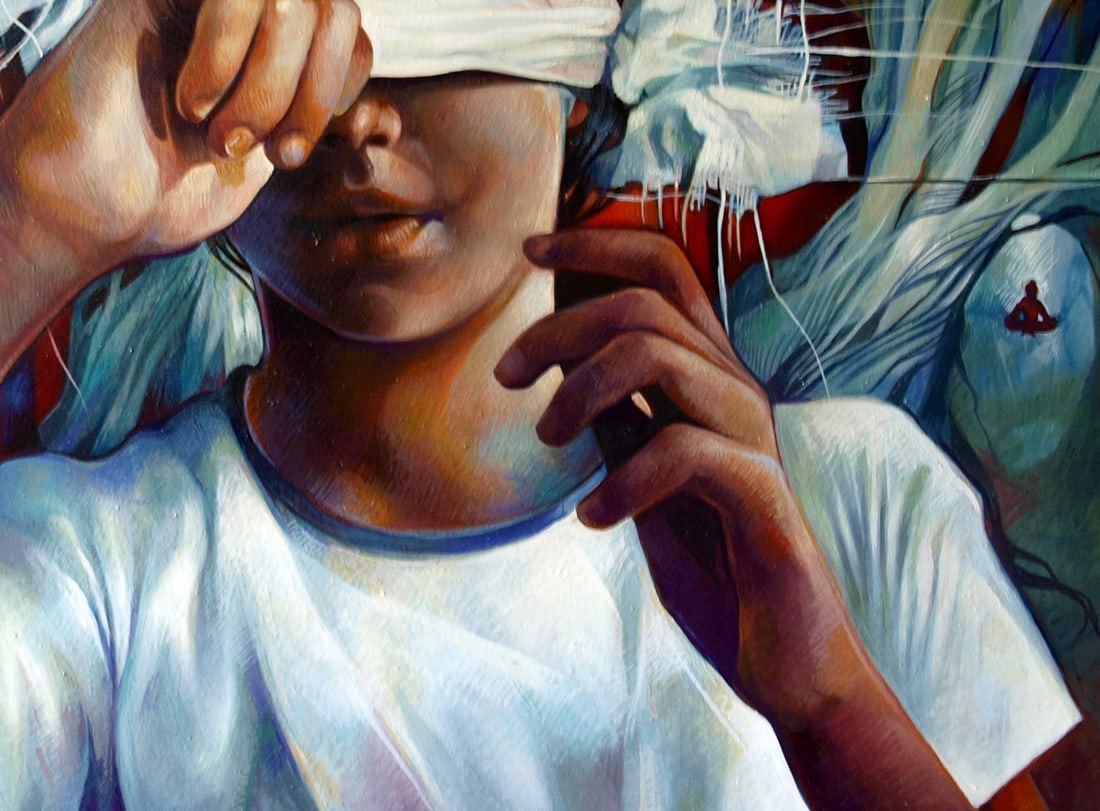 Oil painting Silver Buddha Konsta G. Amelinn - 5