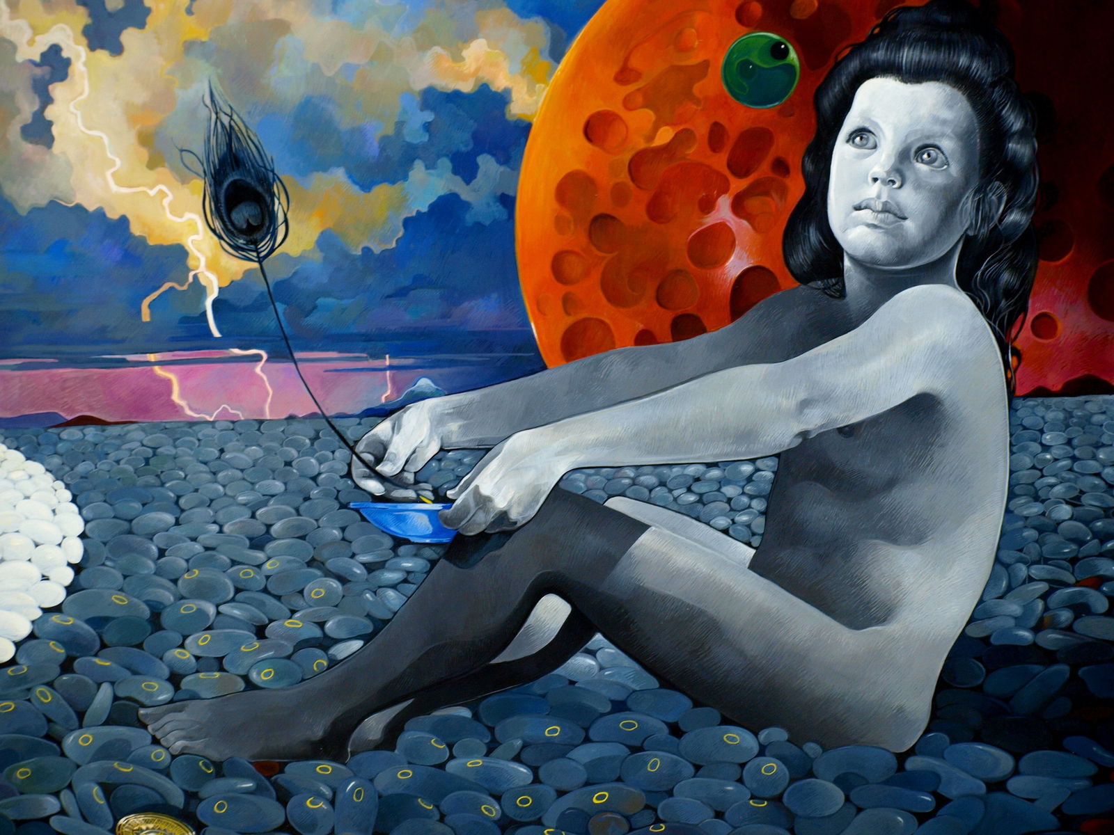 Oil painting Binary code Konsta G. Amelinn - 3