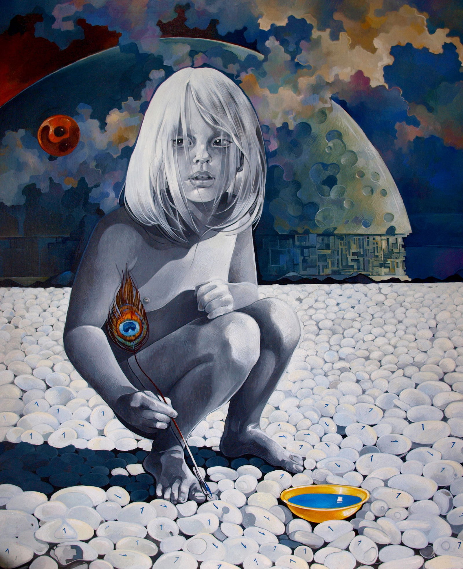 Oil painting Binary code Konsta G. Amelinn - 4