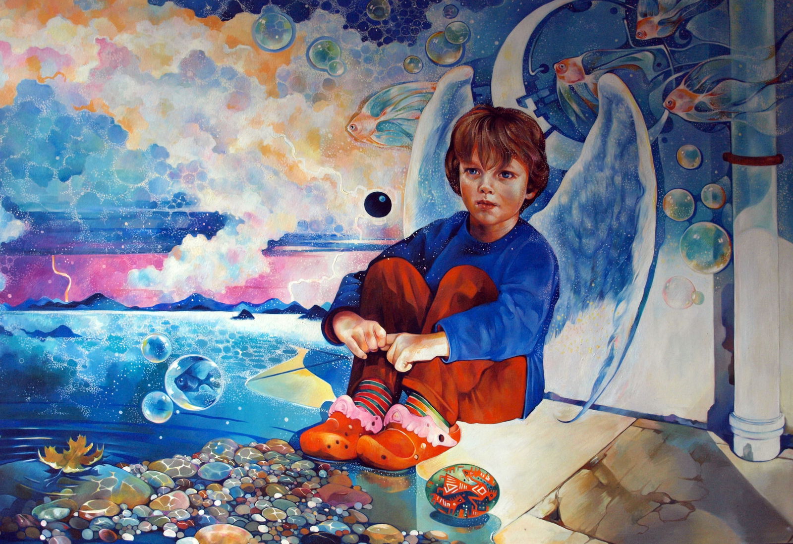 Oil painting Dreamer Konsta G. Amelinn: Title: Oil painting Dreamer Konsta G. Amelinn Description: 25KONS Painter: Konsta G. Amelinn Size: 130x200.5 cm/51.18x78.93 inches Components: oil, canvas Original painting CONDITION: excellent 