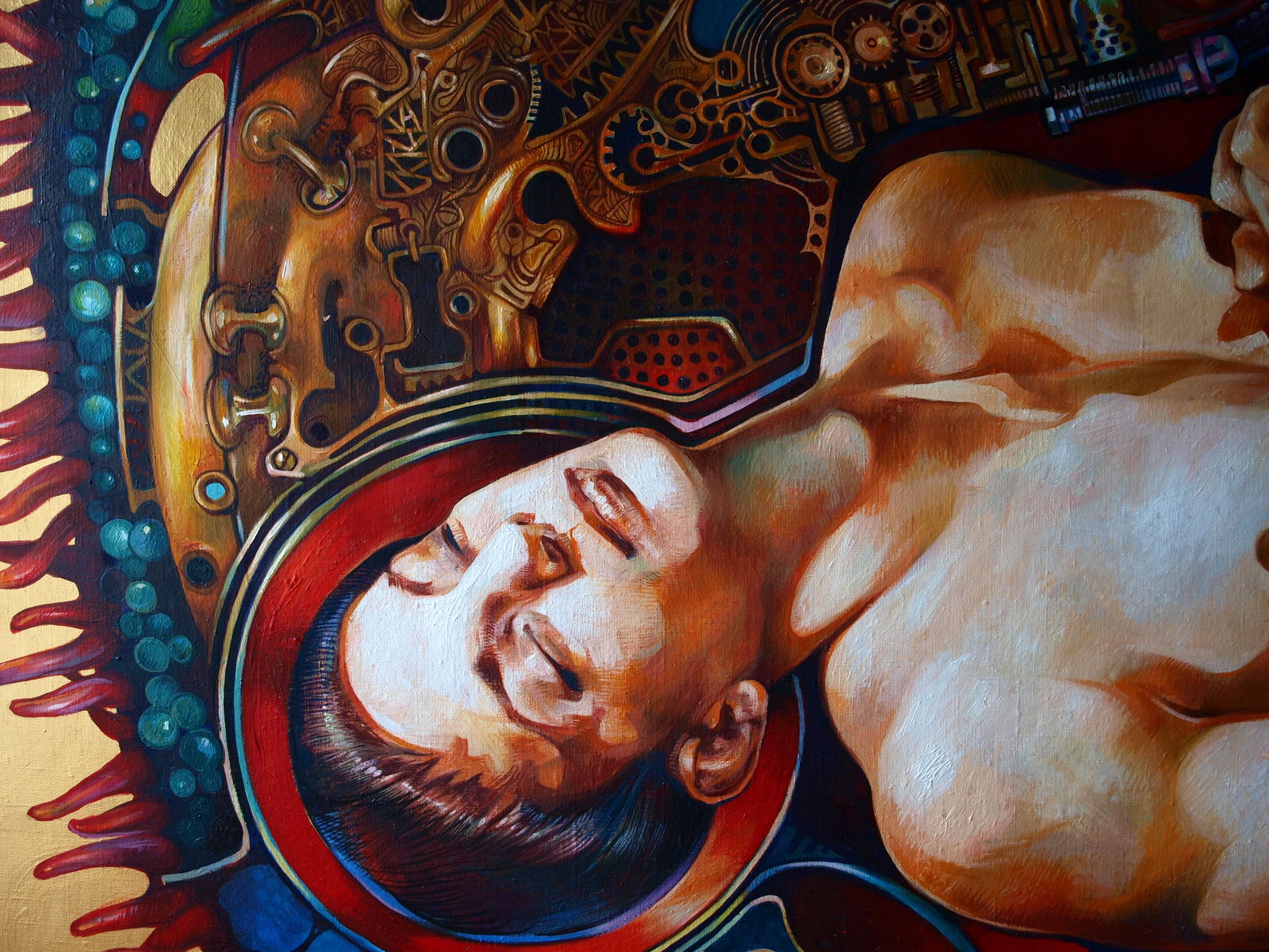 Oil painting Overcoming the Singularity Konsta G. Amelinn - 2