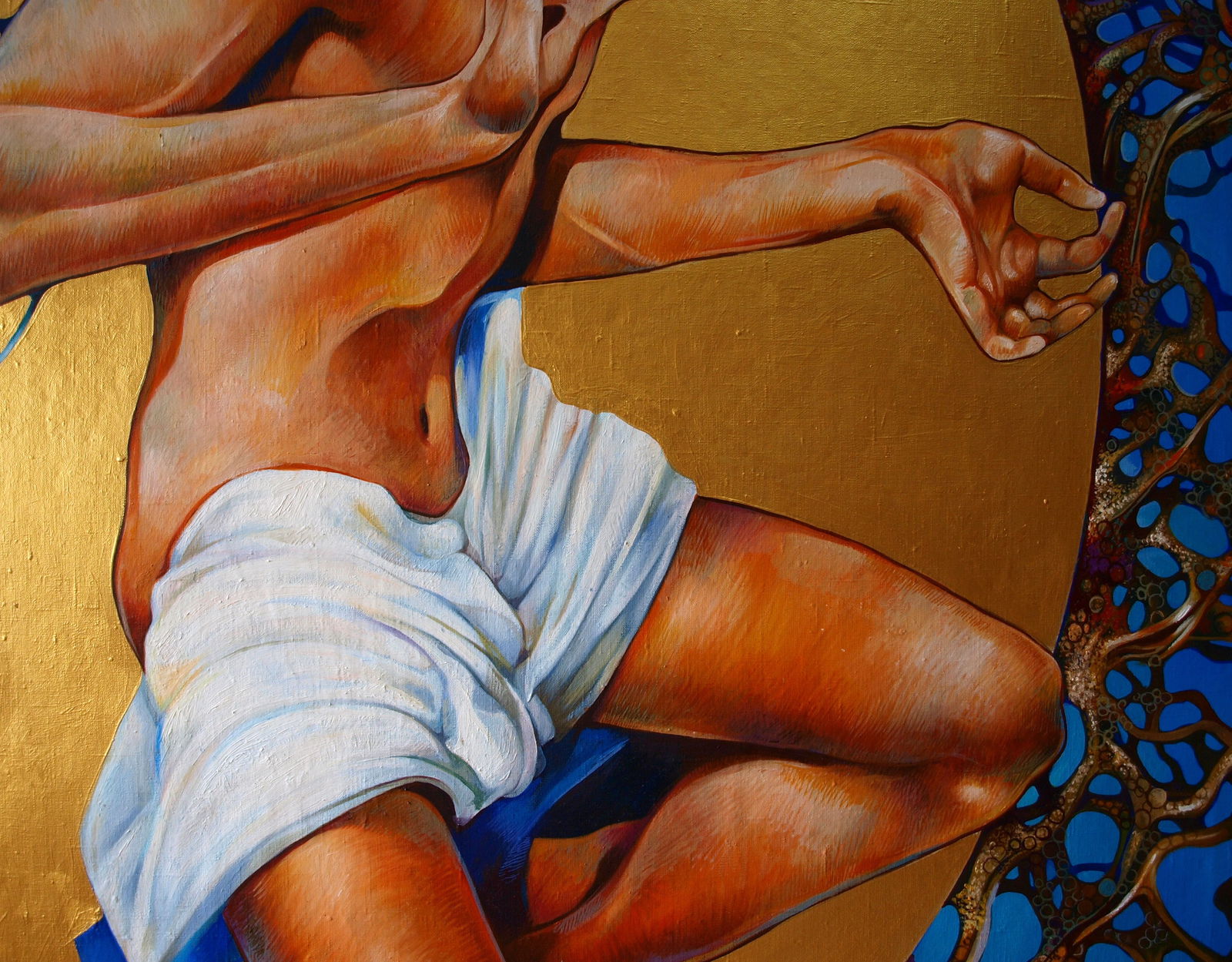 Oil painting Merger of two moons Konsta G. Amelinn - 2