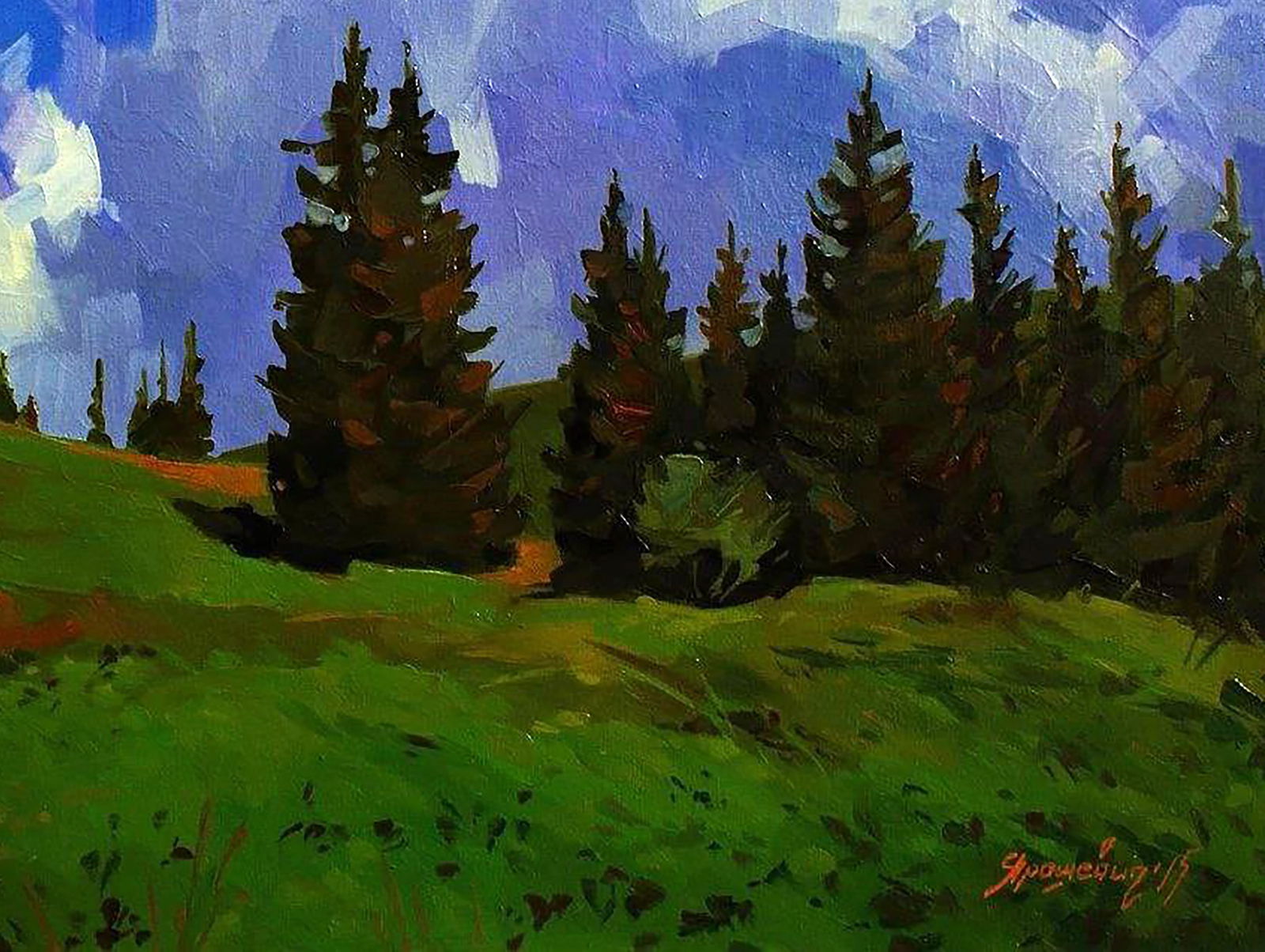 Oil painting In mountain forests Anastasia Yaroshevich - 5