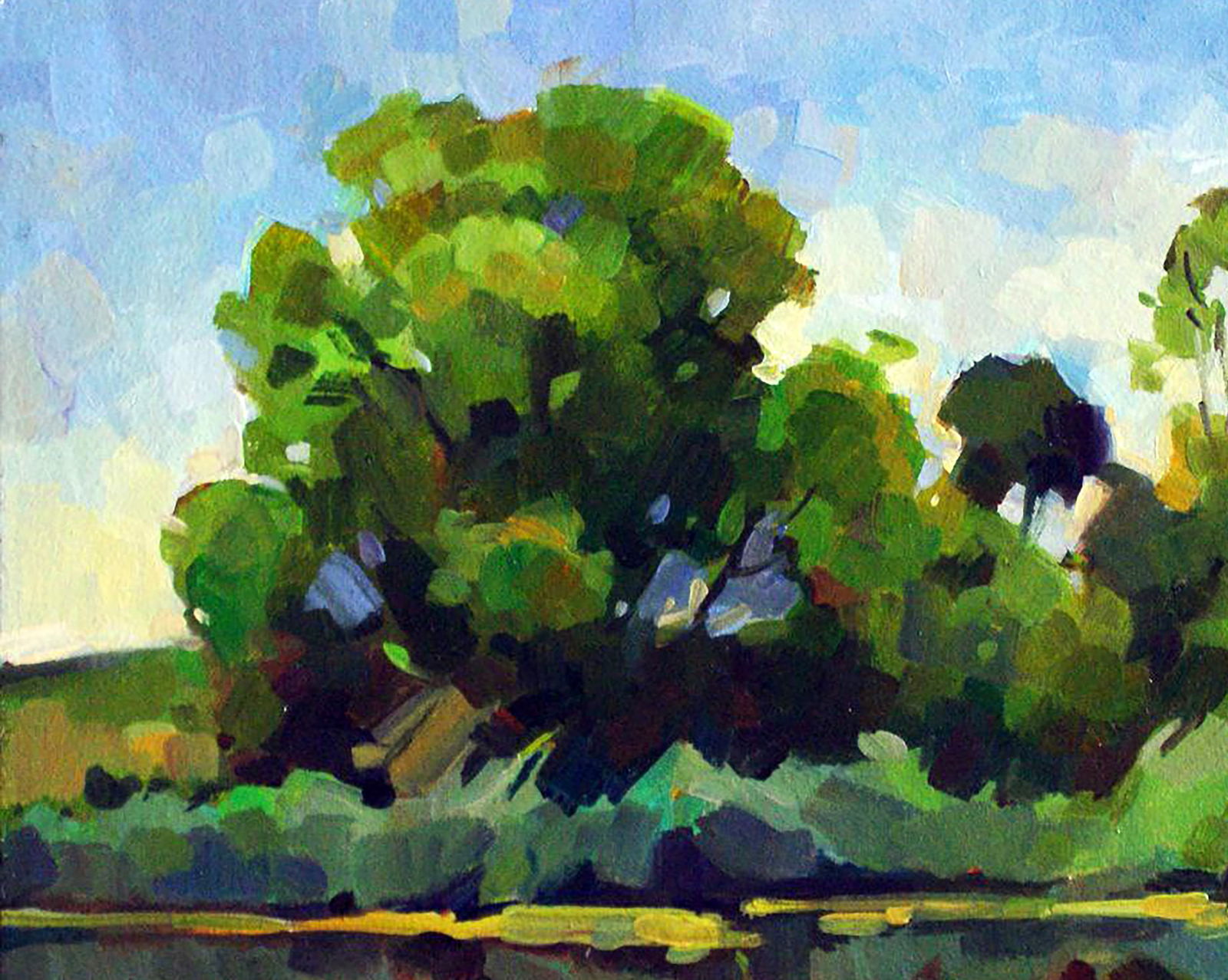 Oil painting River near the village Anastasia Yaroshevich - 2