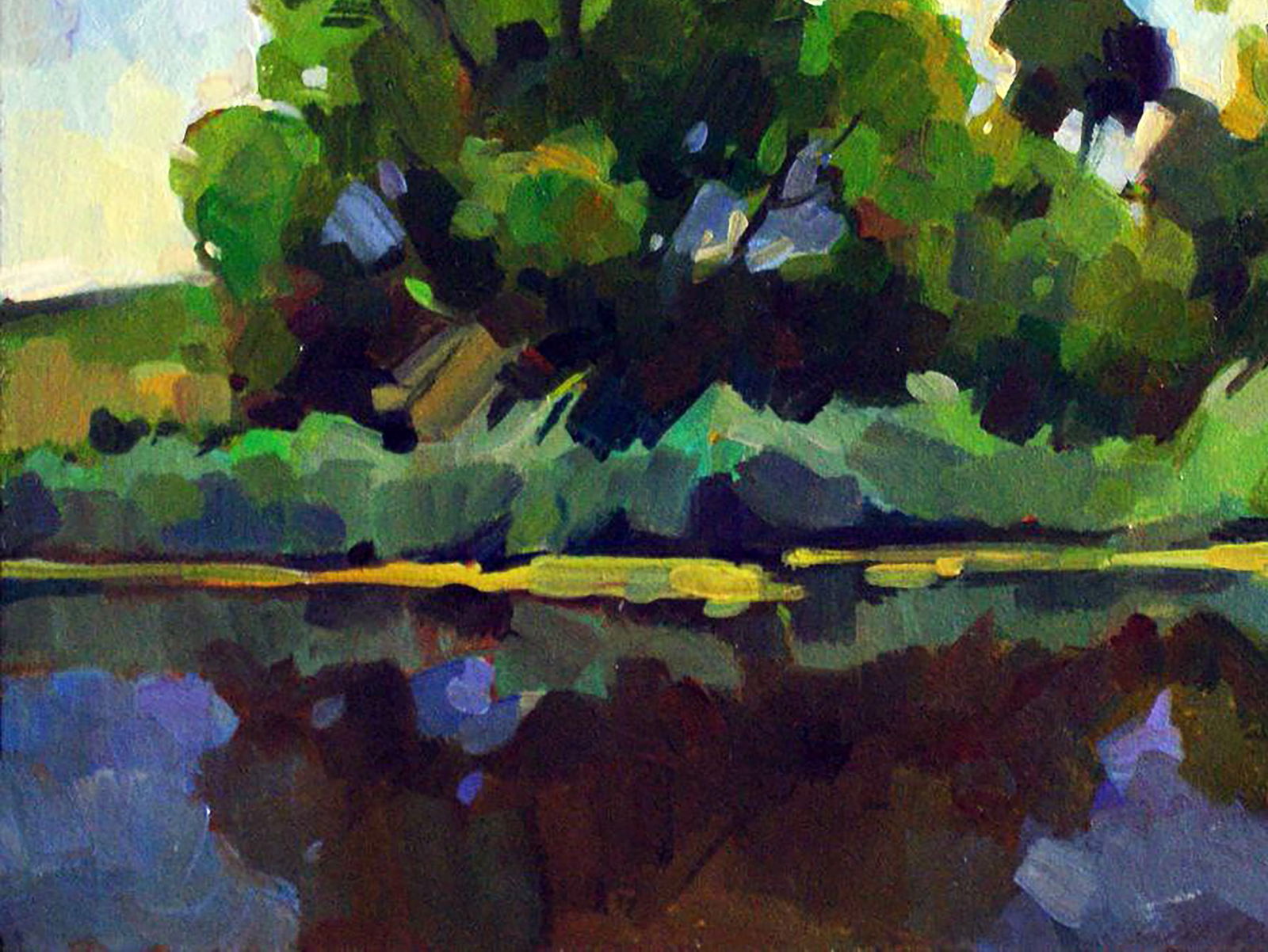 Oil painting River near the village Anastasia Yaroshevich - 3