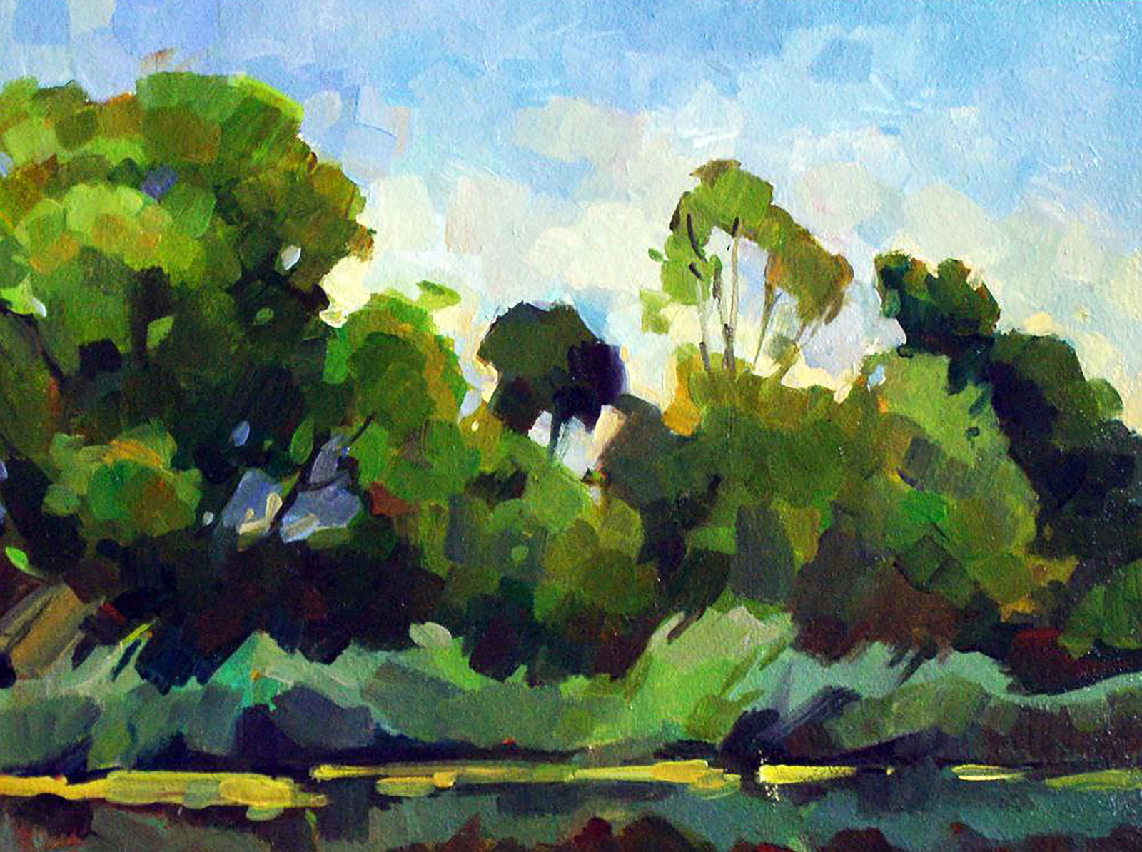 Oil painting River near the village Anastasia Yaroshevich - 4