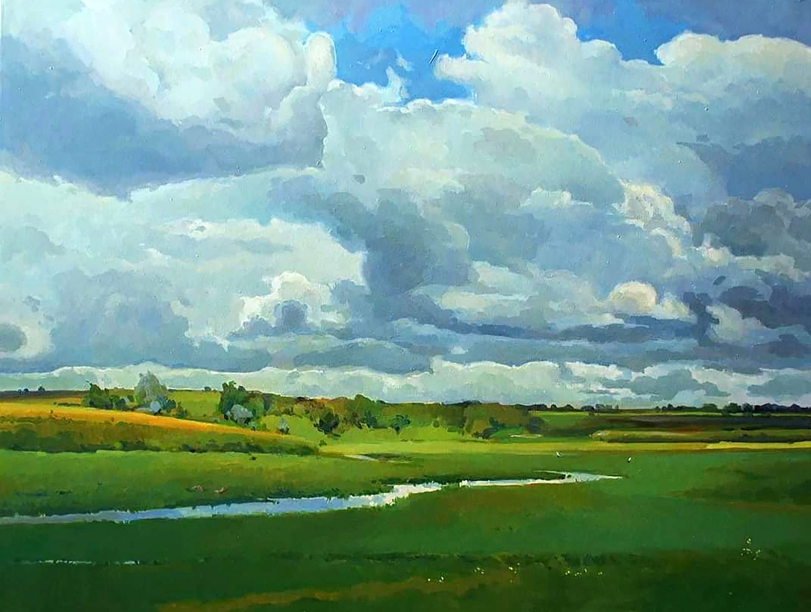 Oil painting Landscape with field Anastasia Yaroshevich (1 of 5)