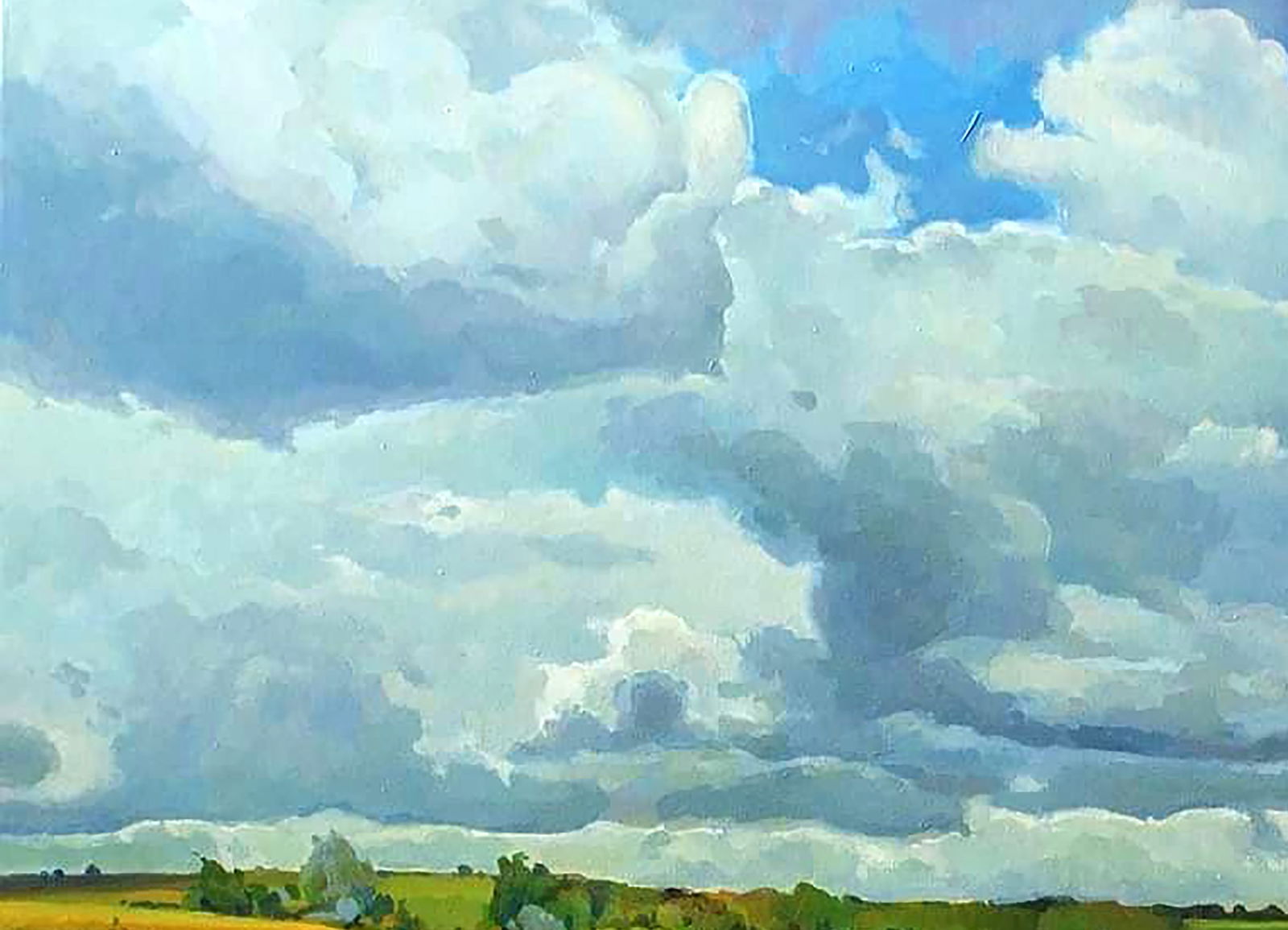 Oil painting Landscape with field Anastasia Yaroshevich - 2