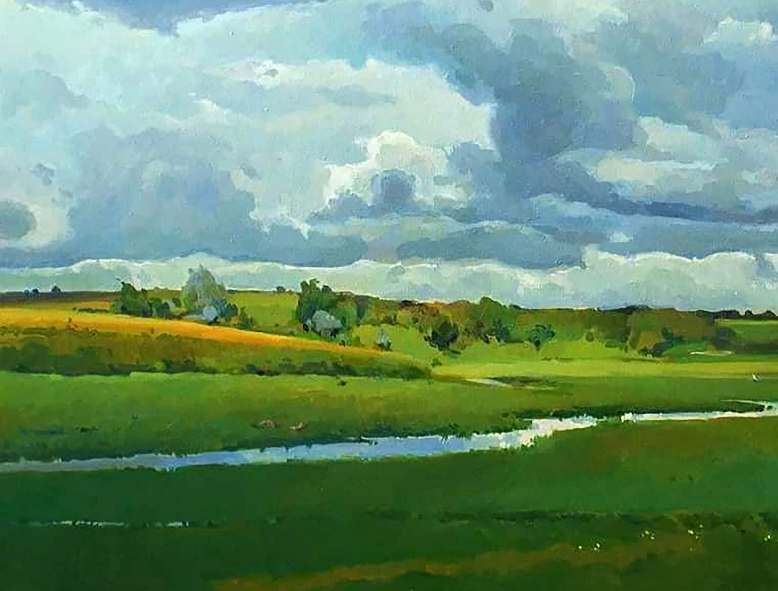 Oil painting Landscape with field Anastasia Yaroshevich - 4