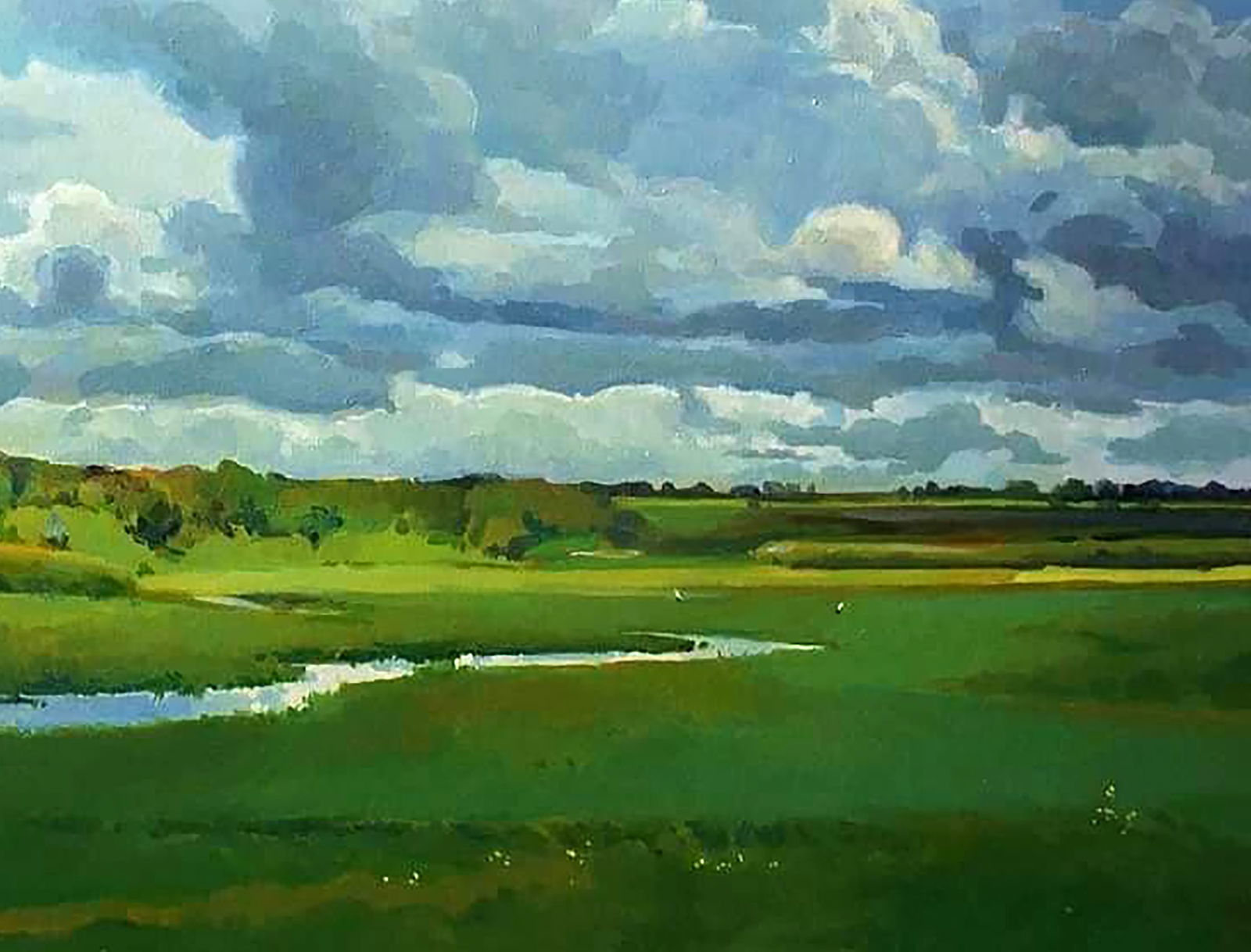 Oil painting Landscape with field Anastasia Yaroshevich - 5
