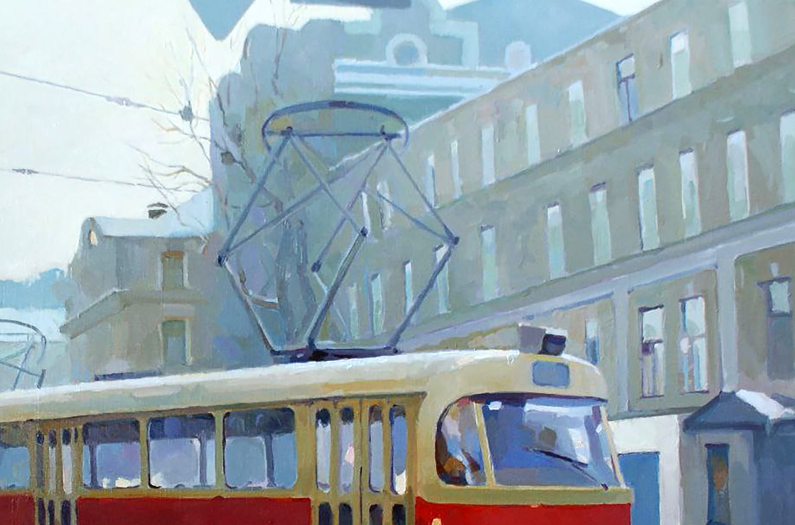 Oil painting Winter morning in the city Anastasia Yaroshevich - 3