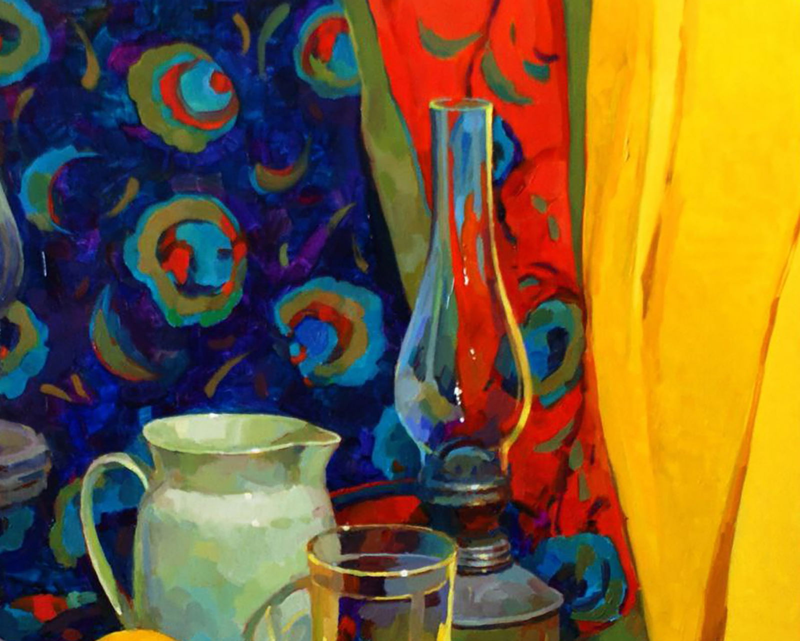 Oil painting Still life with yellow drapery Anastasia Yaroshevich - 3