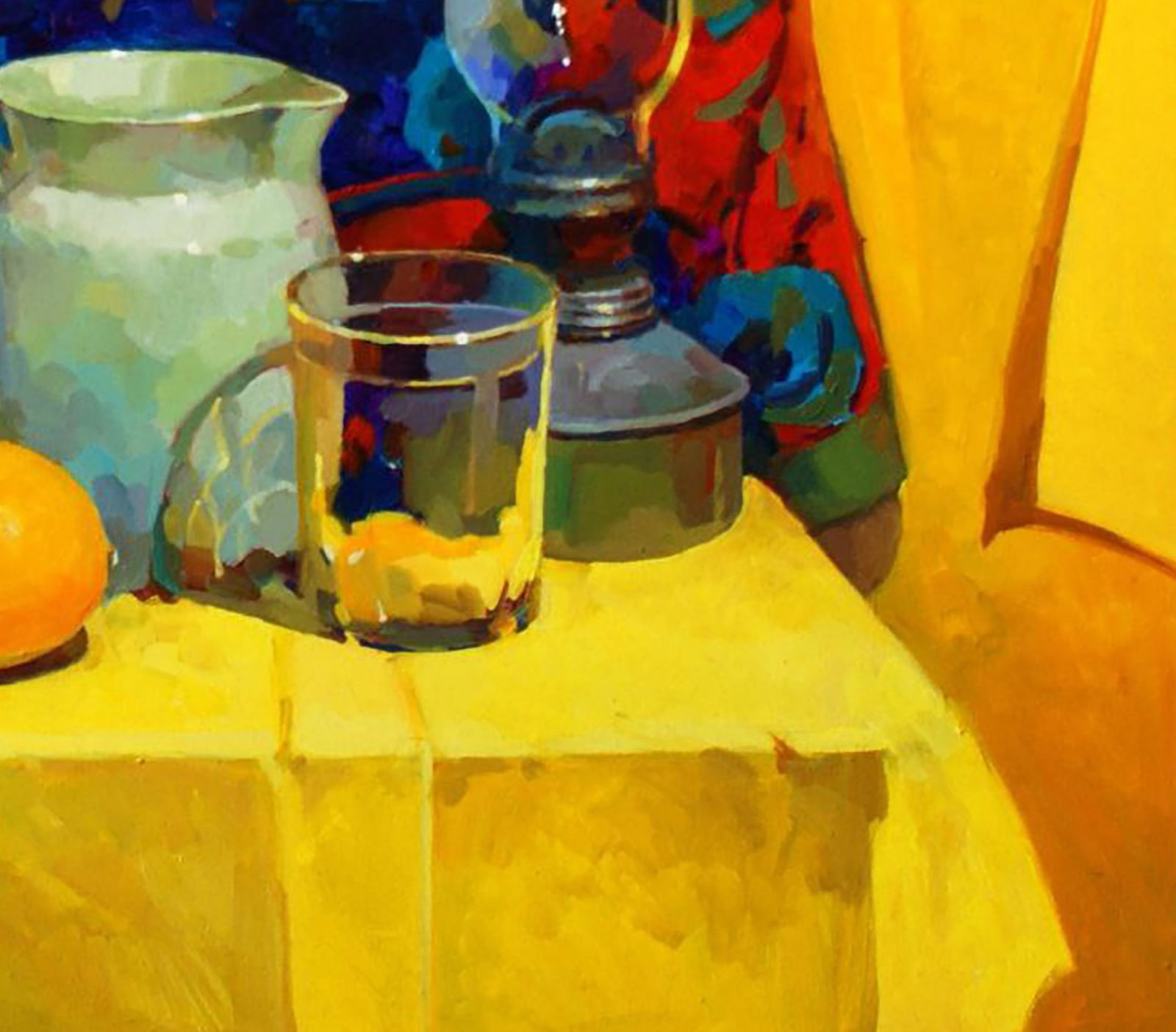 Oil painting Still life with yellow drapery Anastasia Yaroshevich - 5