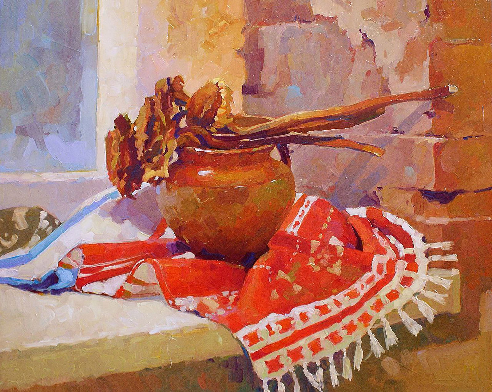 Oil painting Still life with dry sunflowers Anastasia Yaroshevich (1 of 5)