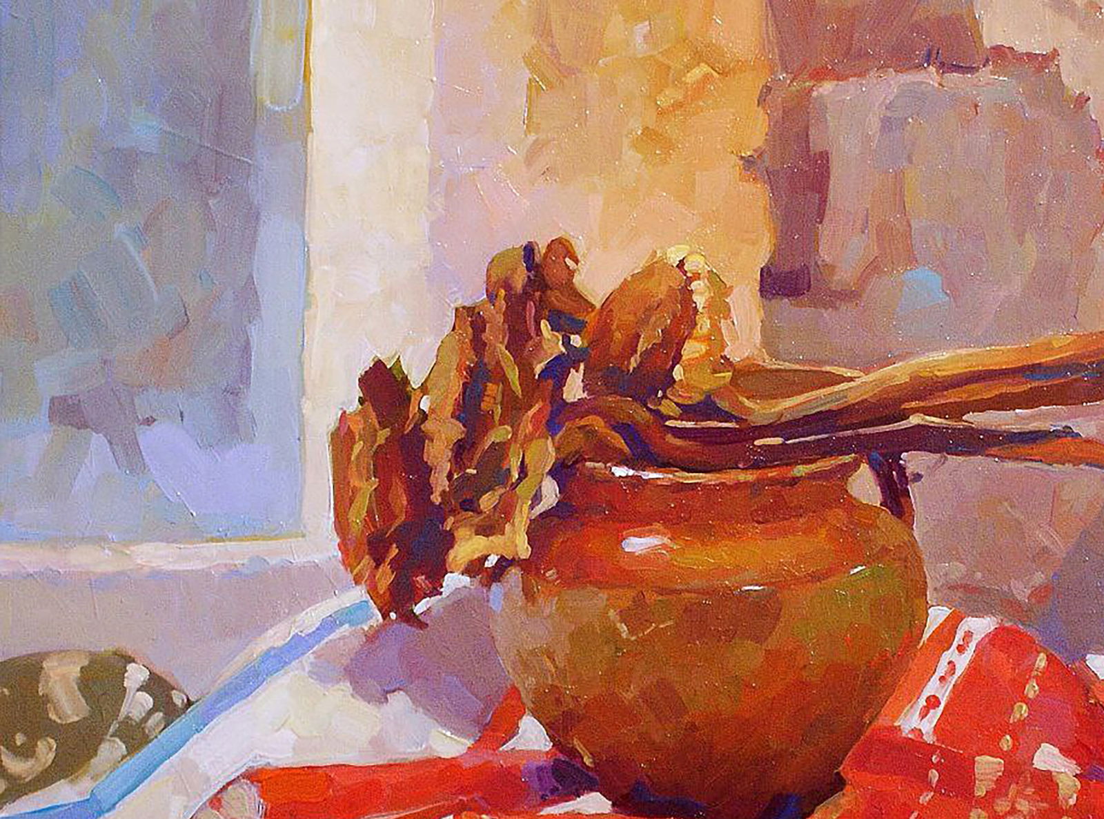 Oil painting Still life with dry sunflowers Anastasia Yaroshevich - 2