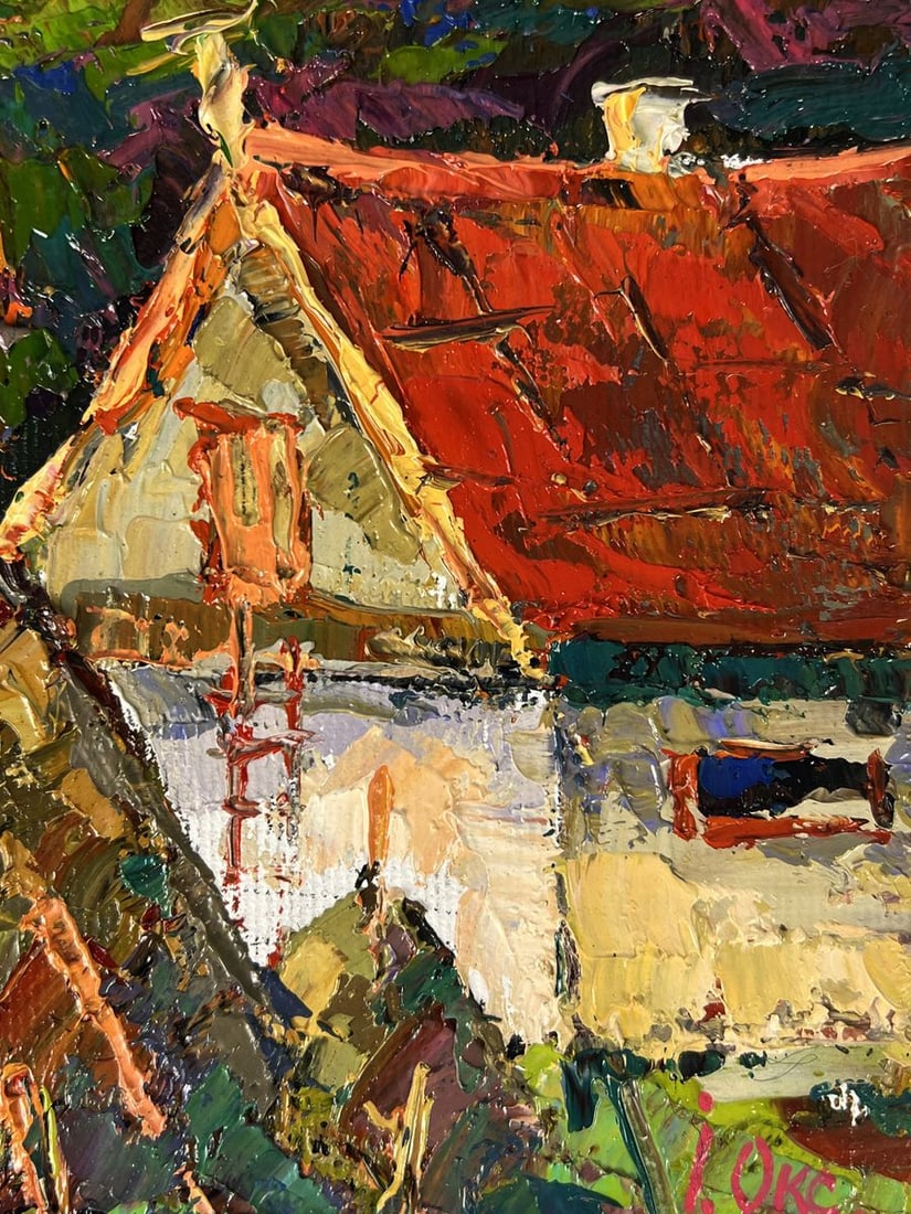 Oil painting Autumn Courtyard Oksana Ivanyuk - 10